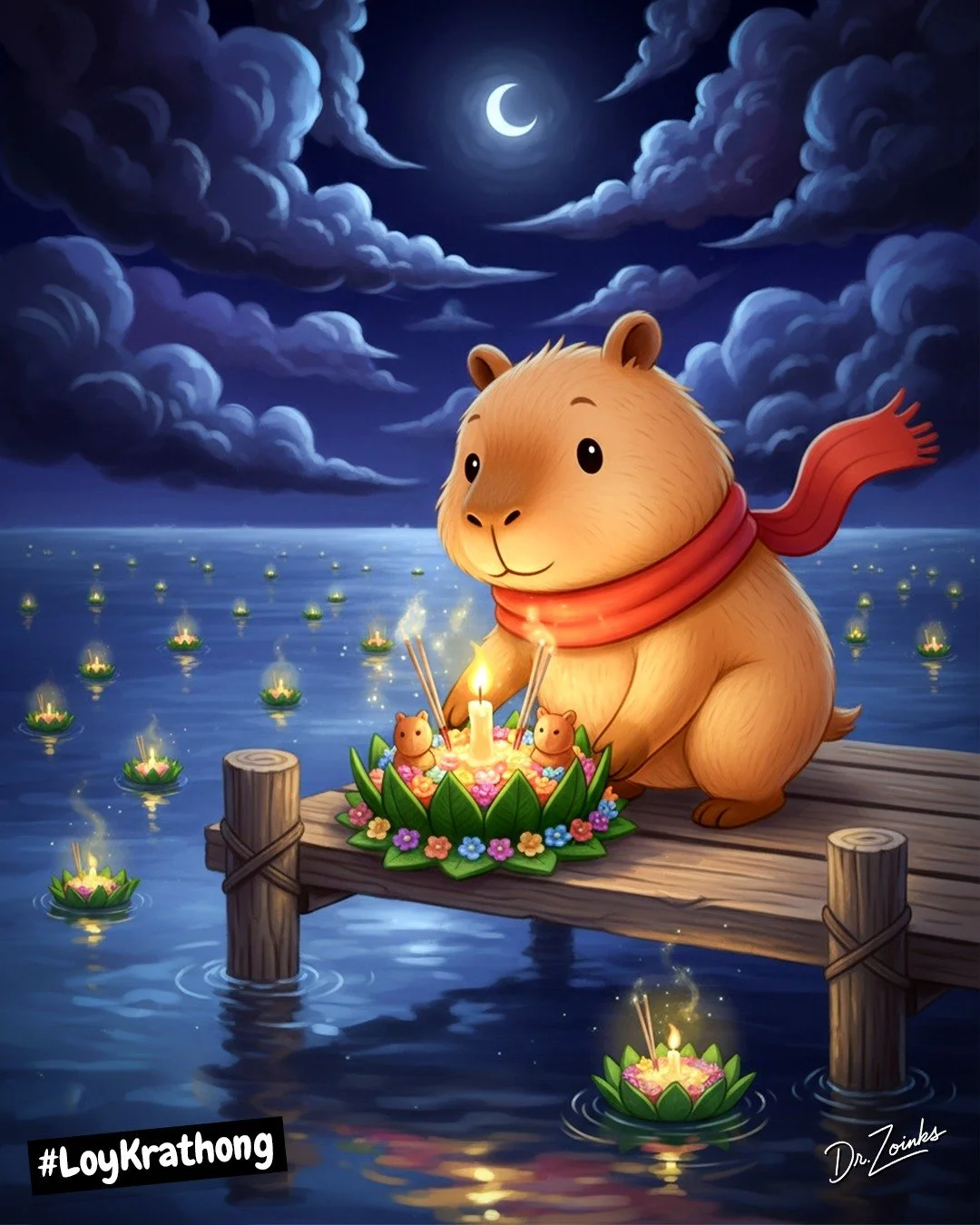 Light &amp; Wishes!

Did you know? Loy Krathong is a magical Thai festival celebrated every year on the full moon of the 12th lunar month, usually in November. People gather by rivers, lakes, and canals to float beautifully decorated krathongs (small