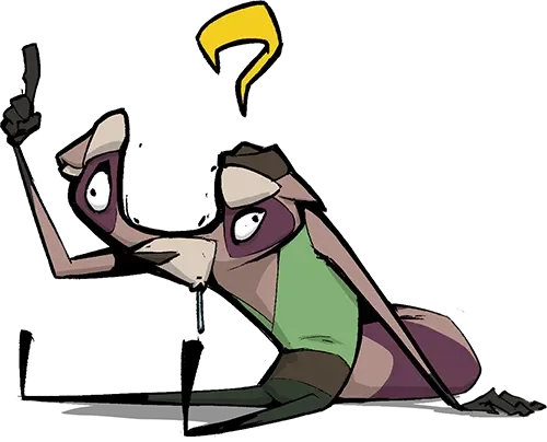 Illustration of the raccoon ready to put a question