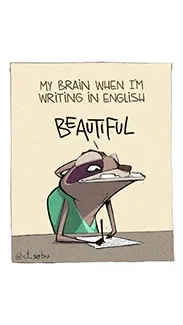 Animation about writing in English.