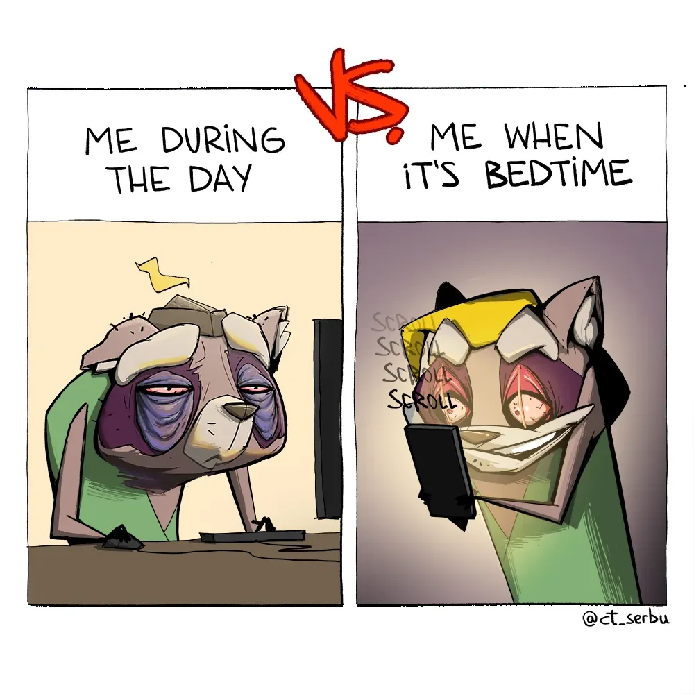 Comic about energy levels throughout the day.