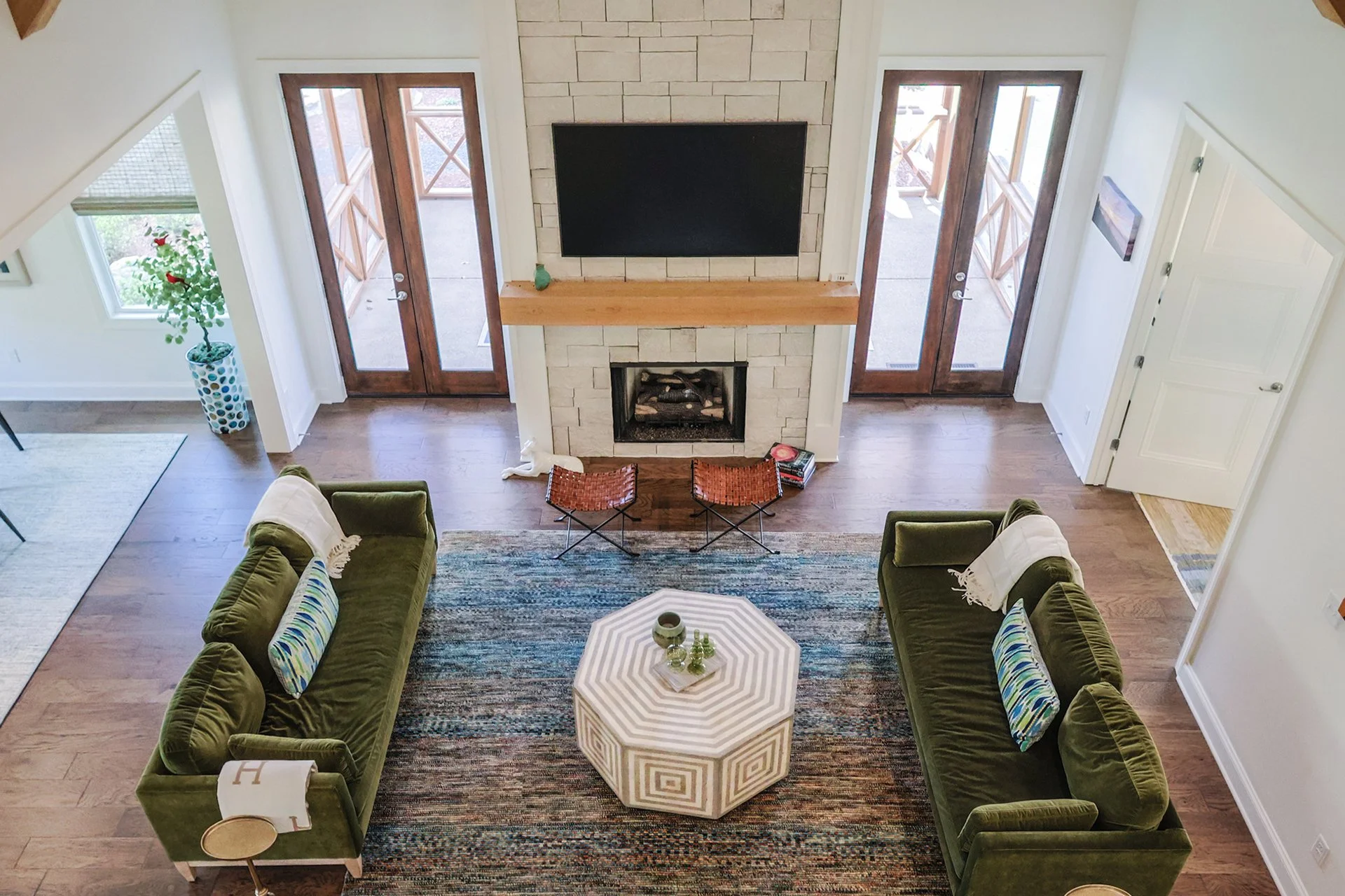 higher perspective of living room seating area
