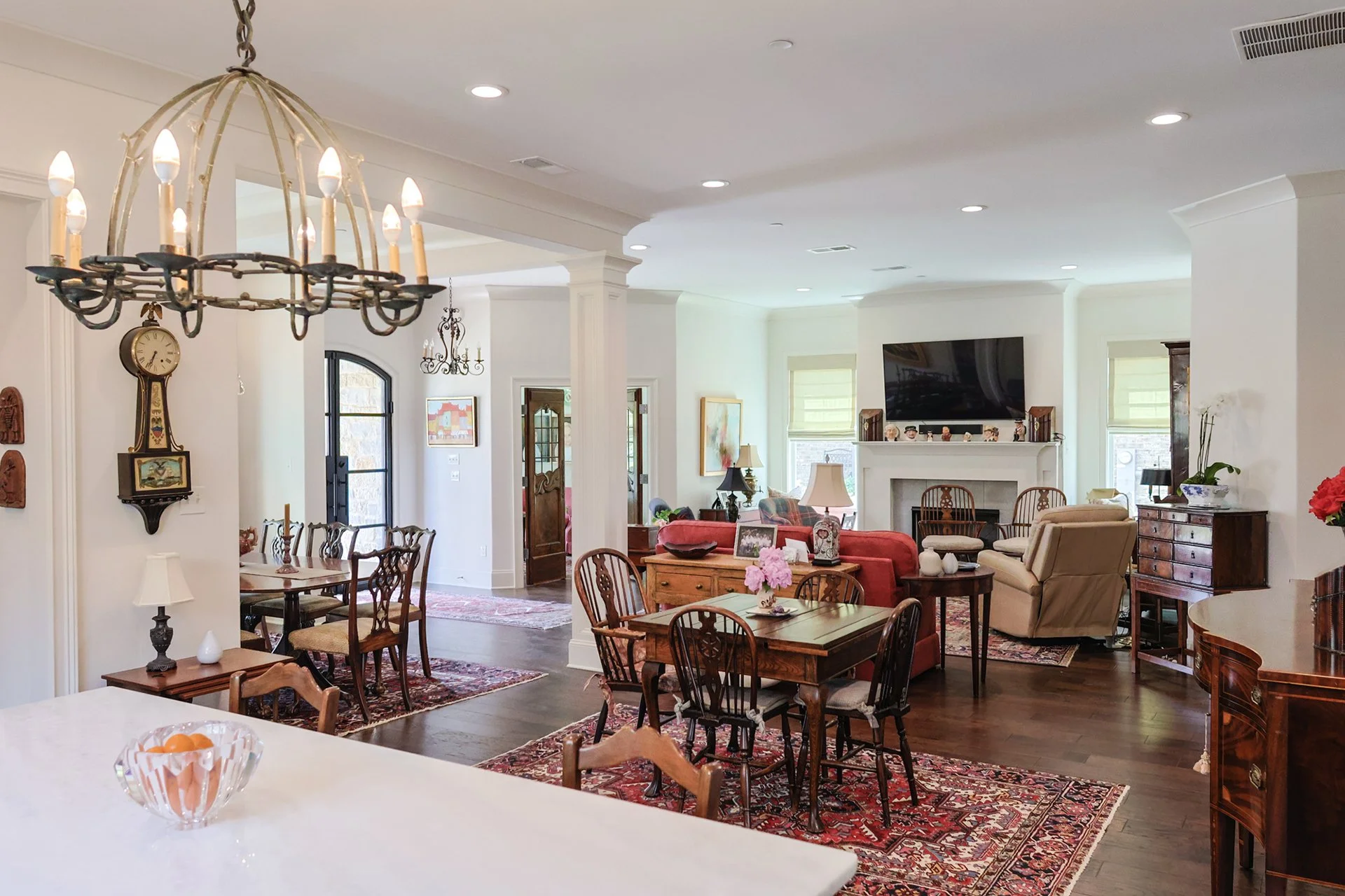 main floor featuring recessed lighting, open floor plan and comfortable seating all around