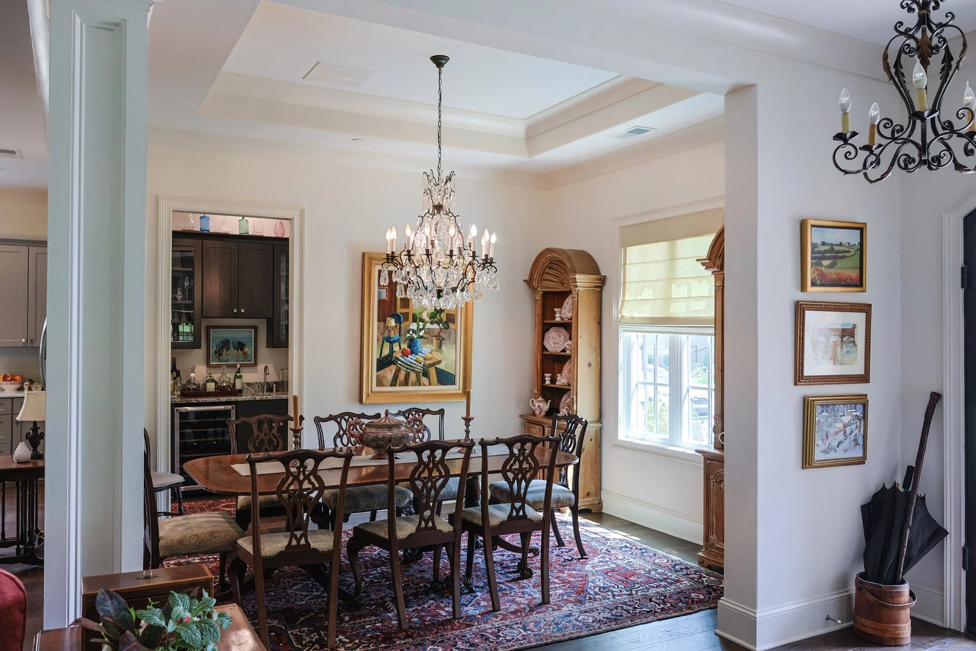 comfortable home dining setting with natural sunlight 