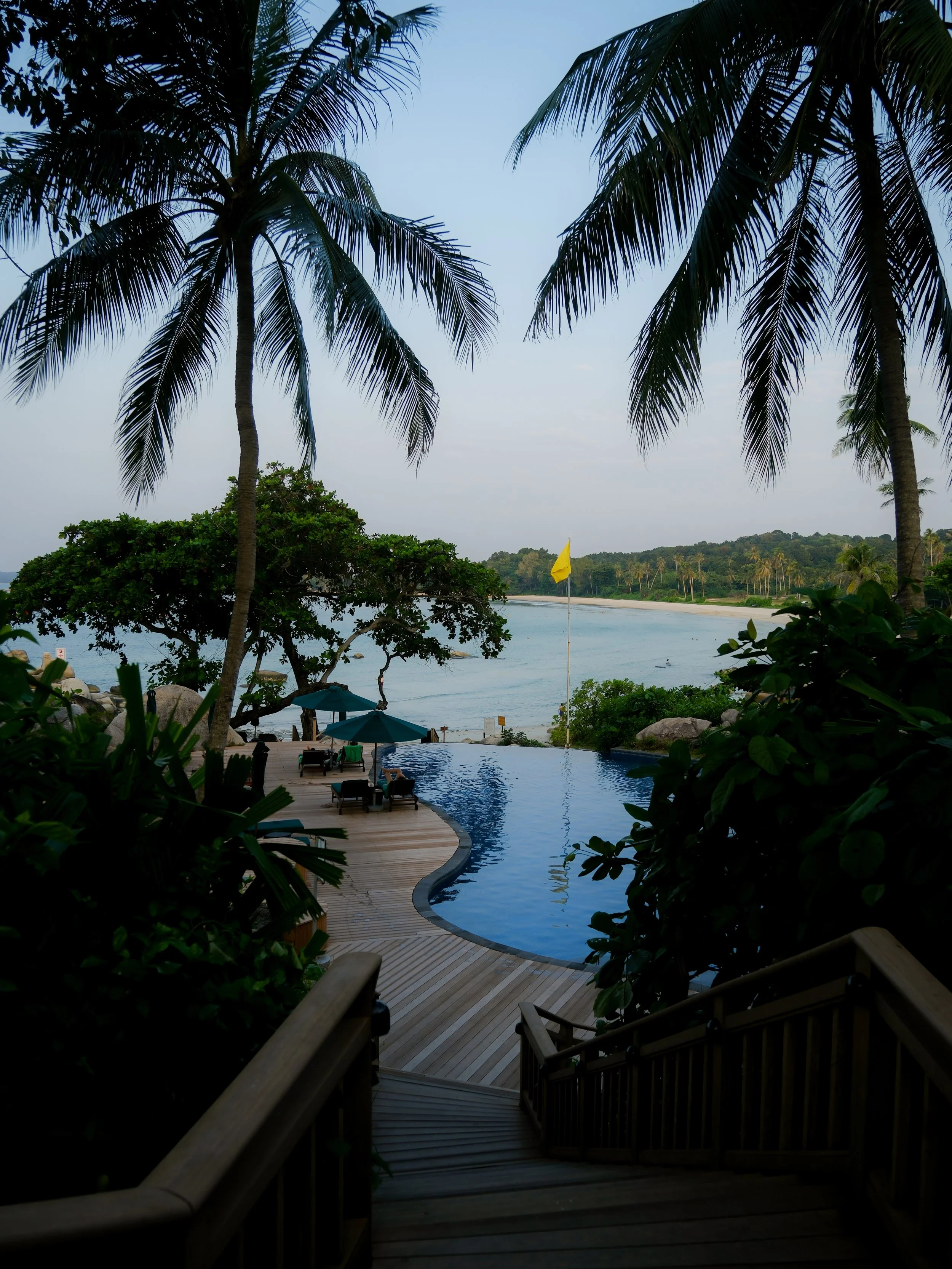 Banyan Tree Bintan pool area.