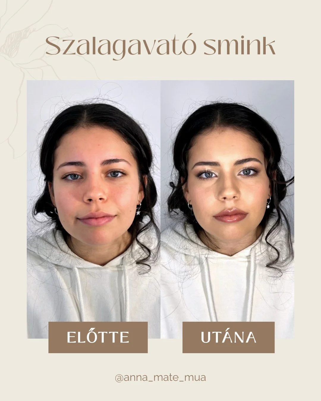 Szalagavat&oacute;s smink &aacute;talakul&agrave;s 💫 #szalagavat&oacute;smink #alkalmismink #beautysmink #nyxglitter #term&eacute;szetesbőr #glowyskin #makeuptransformation