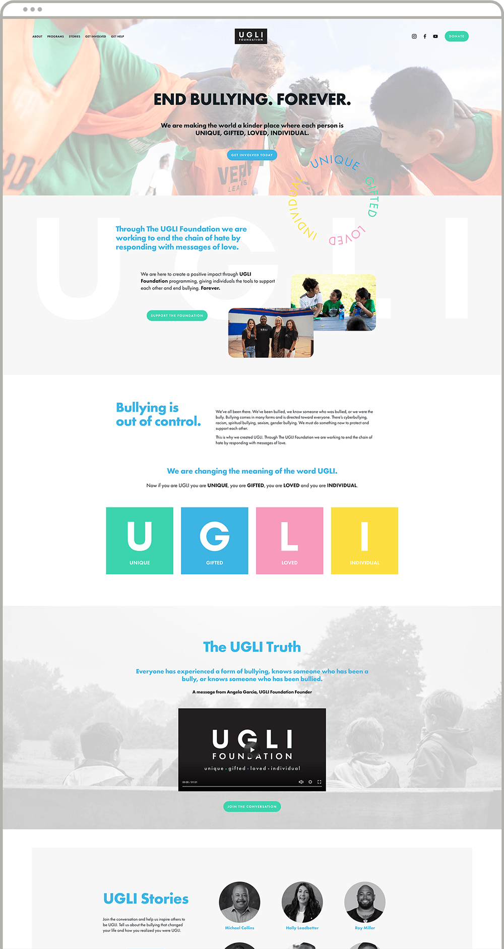 nonprofit website homepage