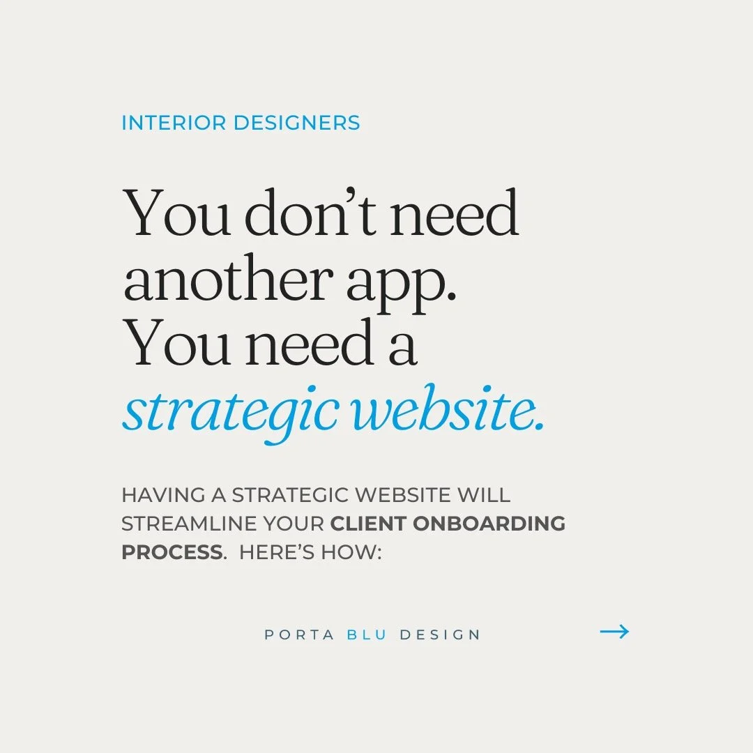 You don&rsquo;t need another app. You need a strategic website. 🤍

If you&rsquo;re an emerging interior designer wearing all the hats (designer, project manager, bookkeeper, installer&hellip;), your website should be doing much more than just &ldquo