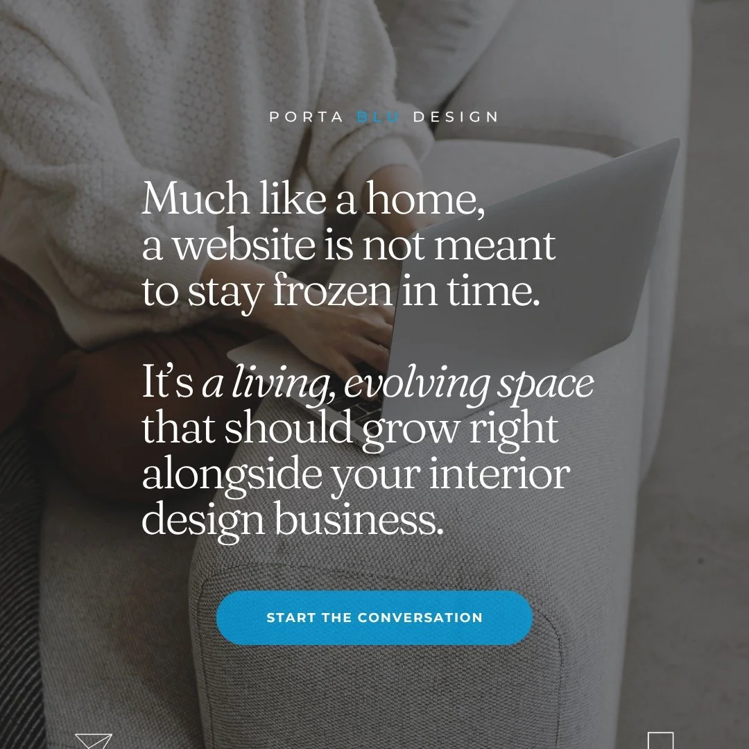 Think about how your work has shifted over the past year or two. The projects you're drawn to now, the clients you light up working with, the aesthetic that feels truly you.

Has your website kept up?

So often, a website becomes a snapshot of where 