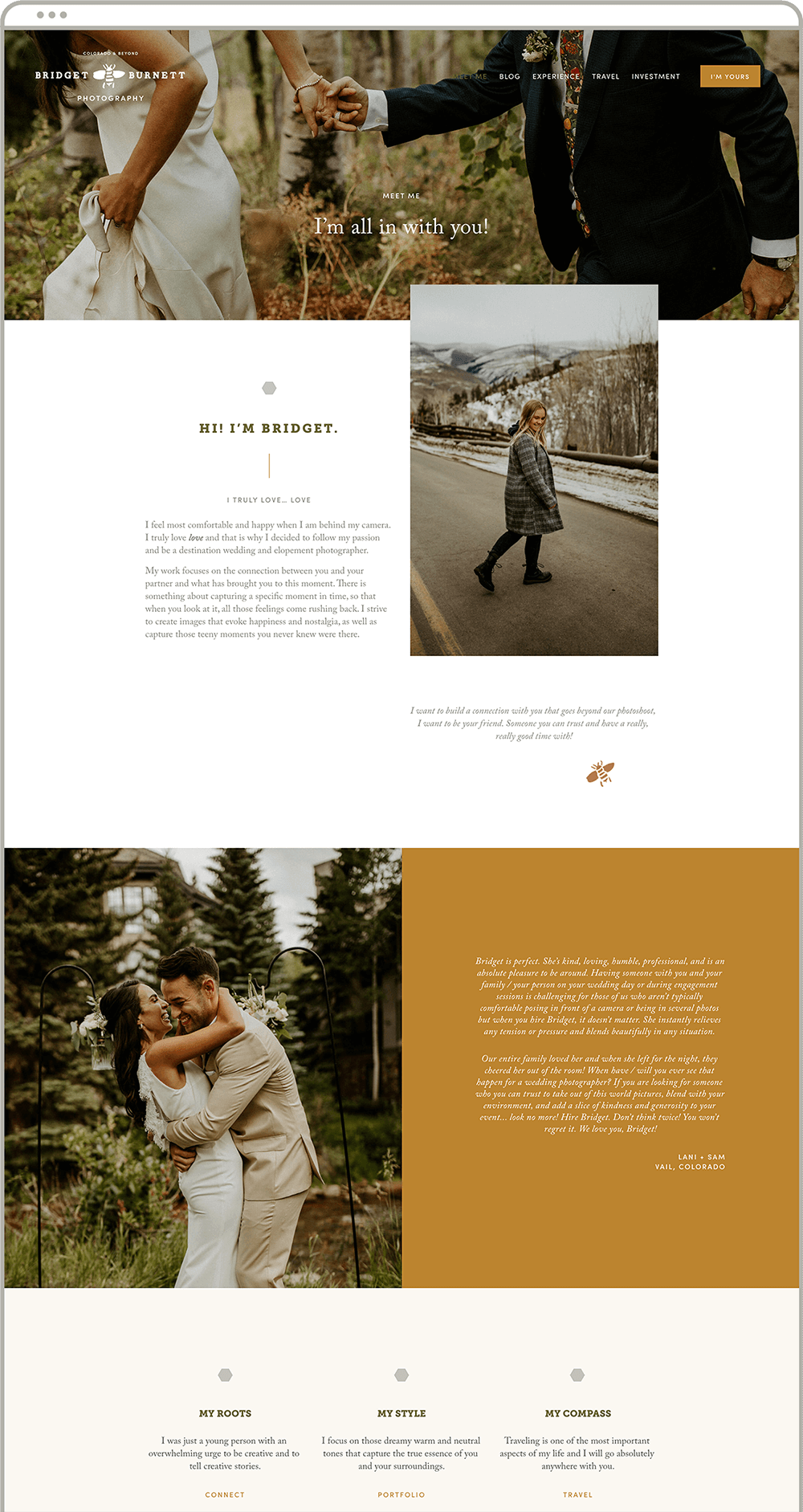 photographer website page