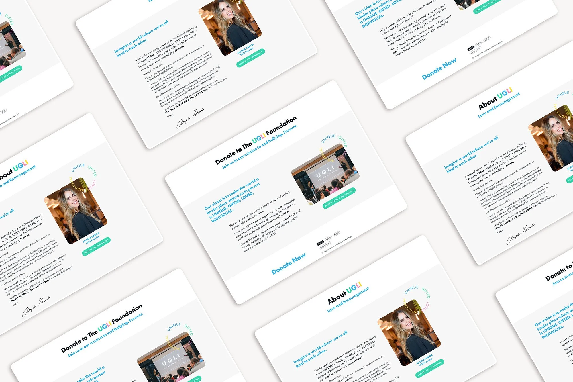 nonprofit website pages