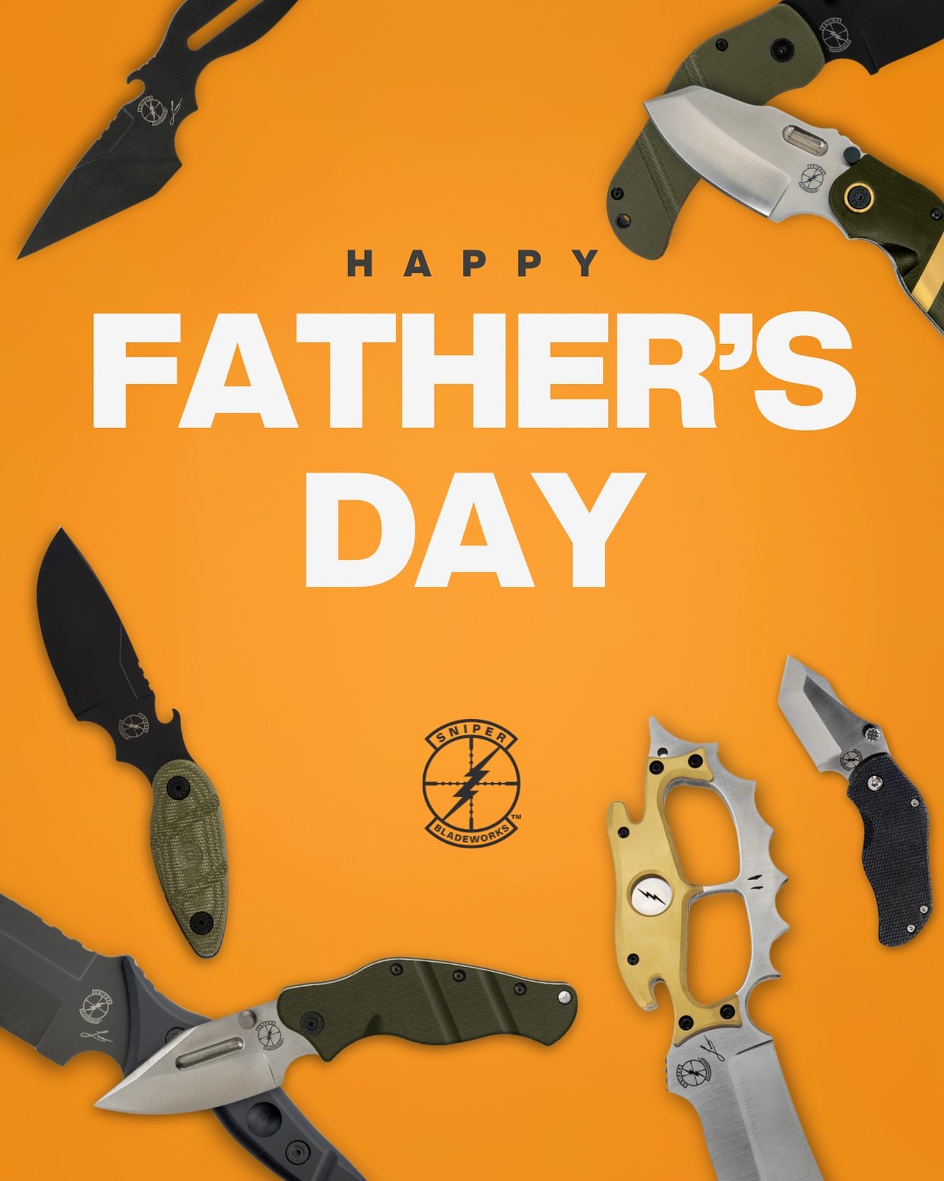 Happy Father&rsquo;s Day! 
It&rsquo;s your last chance to take advantage of our Father&rsquo;s Day deal. So sit down with dad to pick out your favorite blades together. 

#fathersday #sniperbladeworks #sbw #tacticalblades #camping #hunting #fishing #