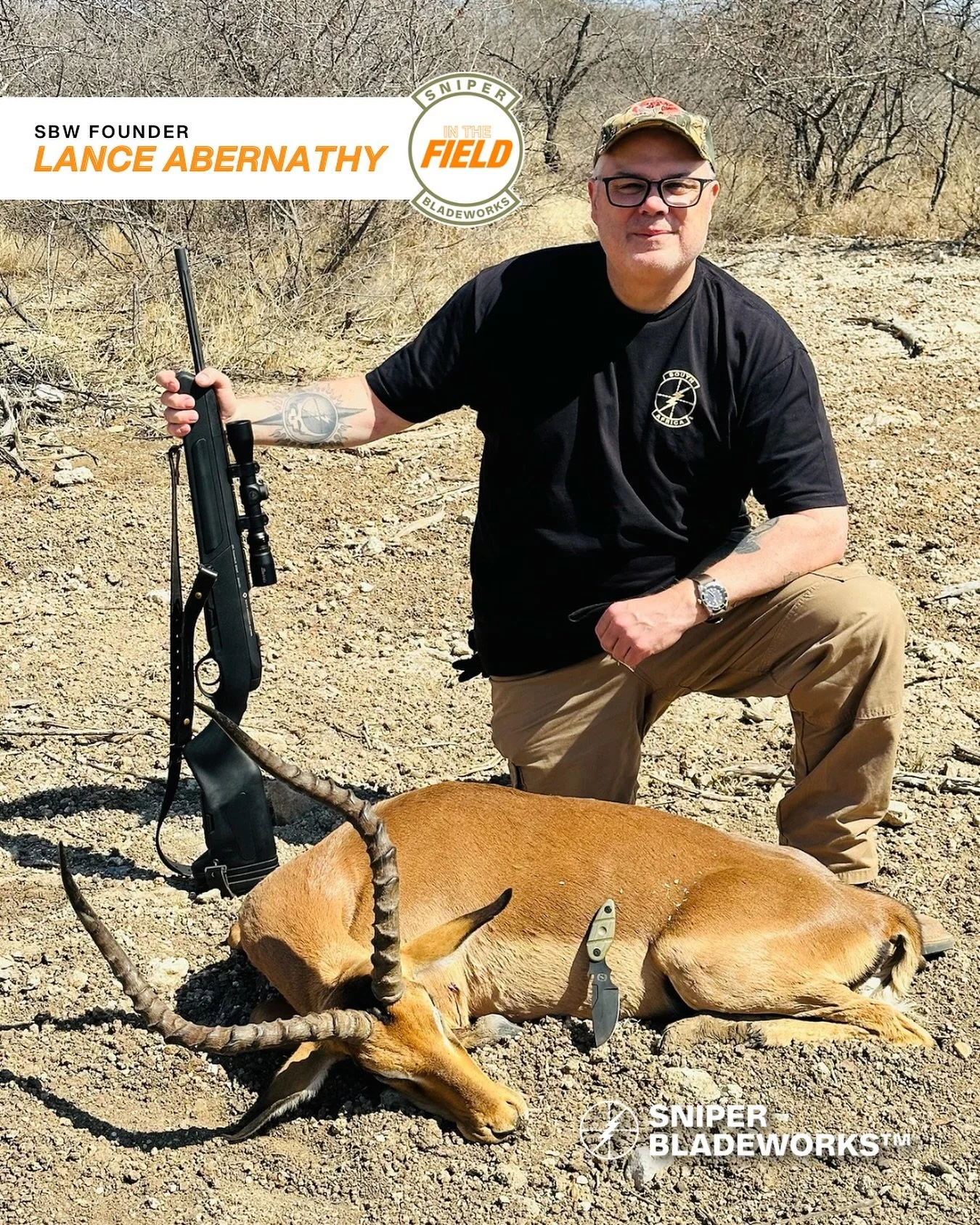 The UC-Utility/Skinner in the field.  Limpopo, South Africa.
#sniperbladeworks #sbw #inthefield #hunting #tacticalgear #premiumtacticalblades #scoutrifle #africahunting #southafricahunting