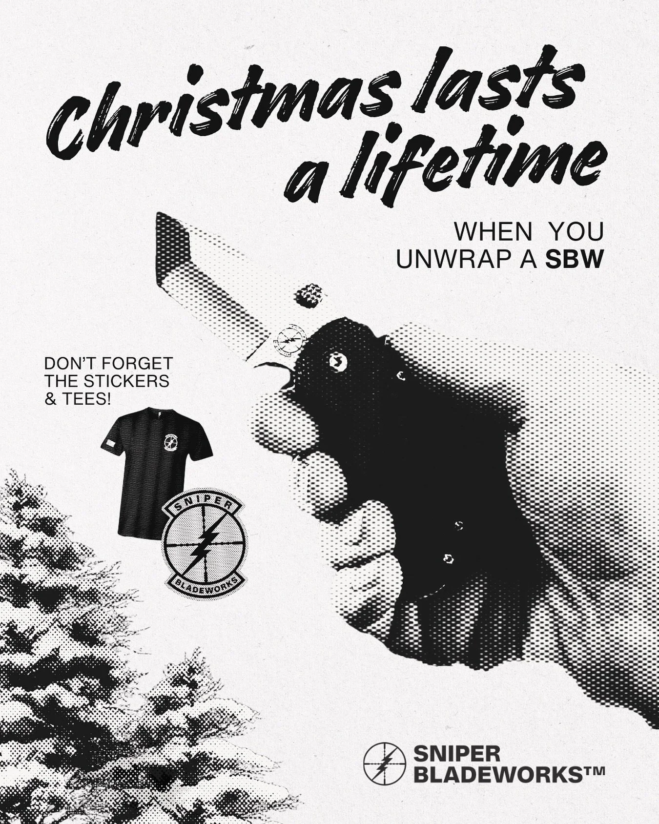 Hoping you unwrap something you&rsquo;ve been eyeballing from SBW. Just be careful not to poke your eye out.

#sniperbladeworks #sbw #merrychristmas #christmaseve #happyholidays