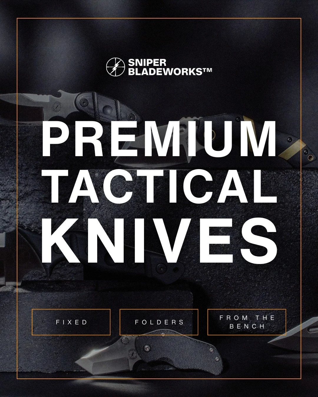 Premium Tactical Knives &ndash; fixed, folders, and our unique pieces from the bench. We've got you covered.

#sniperbladeworks #sbw #utilityblades #fixed #folders