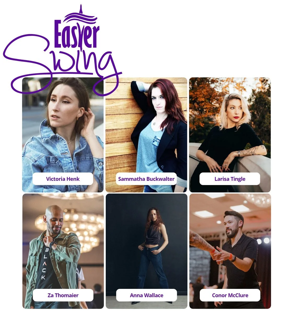 Announcing our second round of artists (2 more groups after this)! Easter Swing 2026 is here to inspire your creativity, April 2 to April 5, in Seattle.

https://easterswing.org/staff
#EasterSwing #WCS #DanceWeekend
