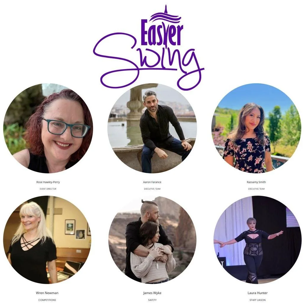 Introducing your Easter Swing Leadership team! This is a year-round activity, we work long hours after our day jobs, manage a tremendous amount of pressure and stress. All in the name of putting on this annual event for our community and professional