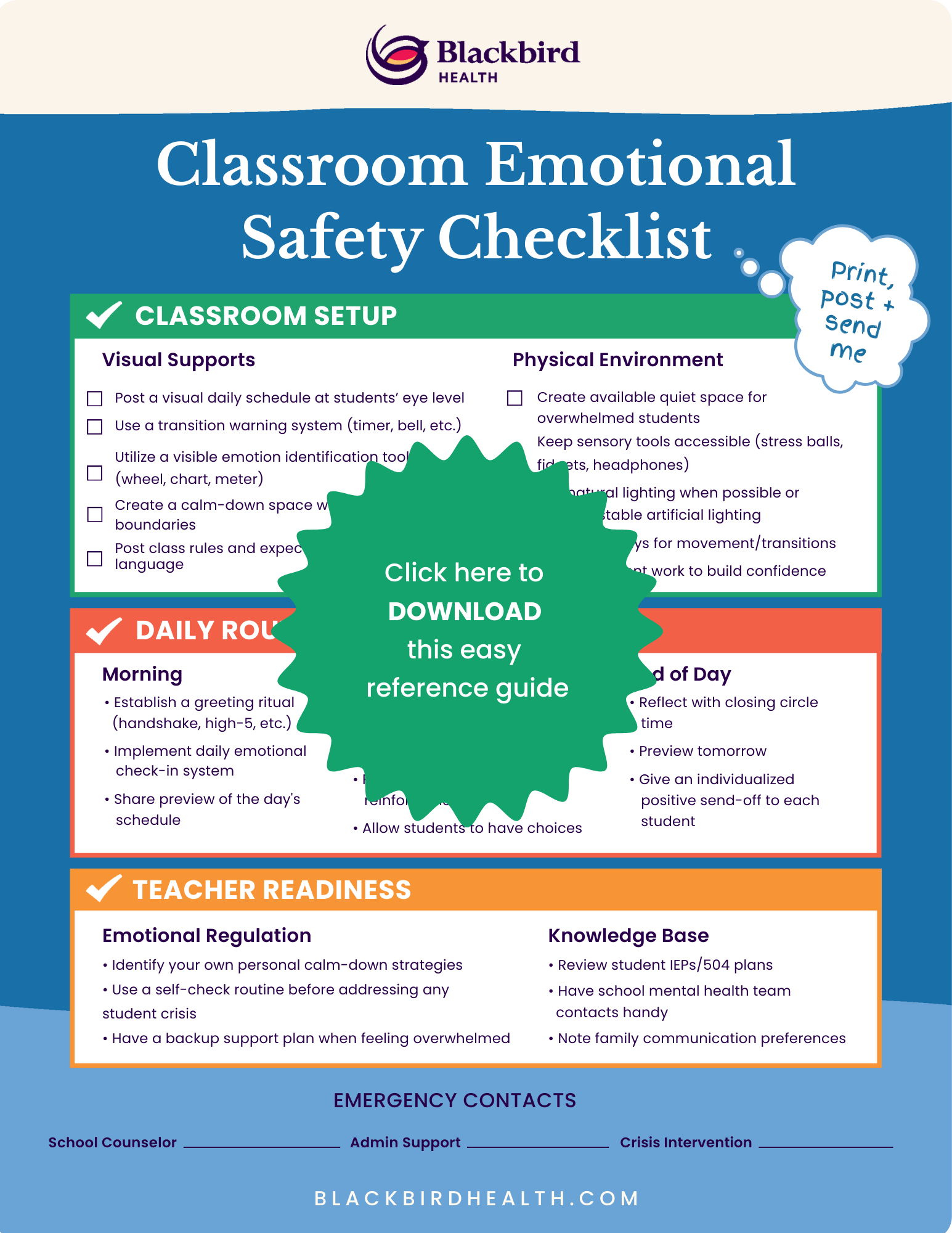 Classroom Emotional Safety Checklist