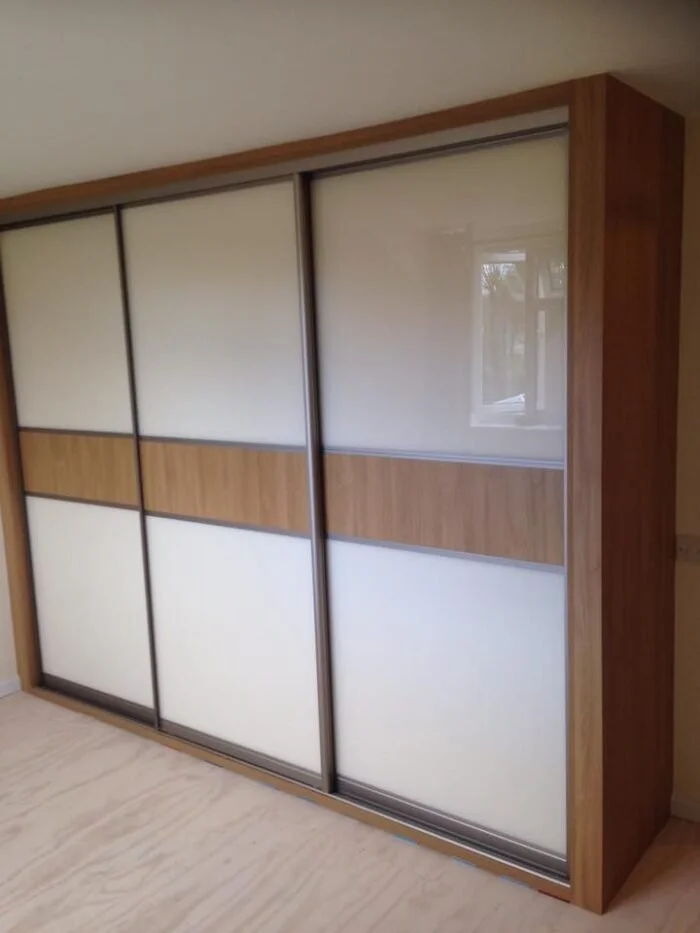 Lissa Oak Champagne %22Cathedral%22 Sliding Wardrobe.jpg