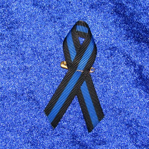 Thin Blue Line Fabric Badge Ribbon