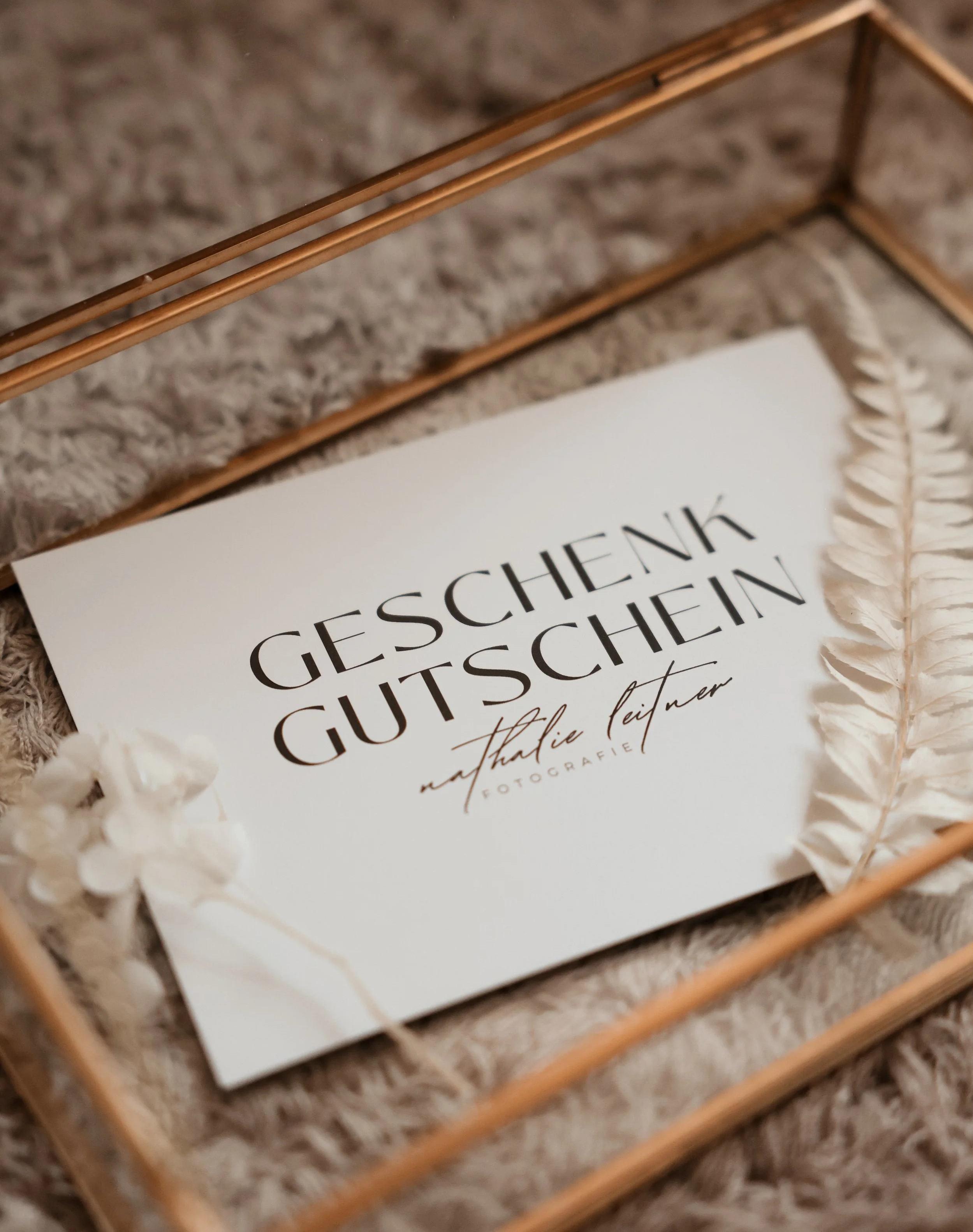 Gutschein für ein Fotoshooting, liebevoll dekoriert