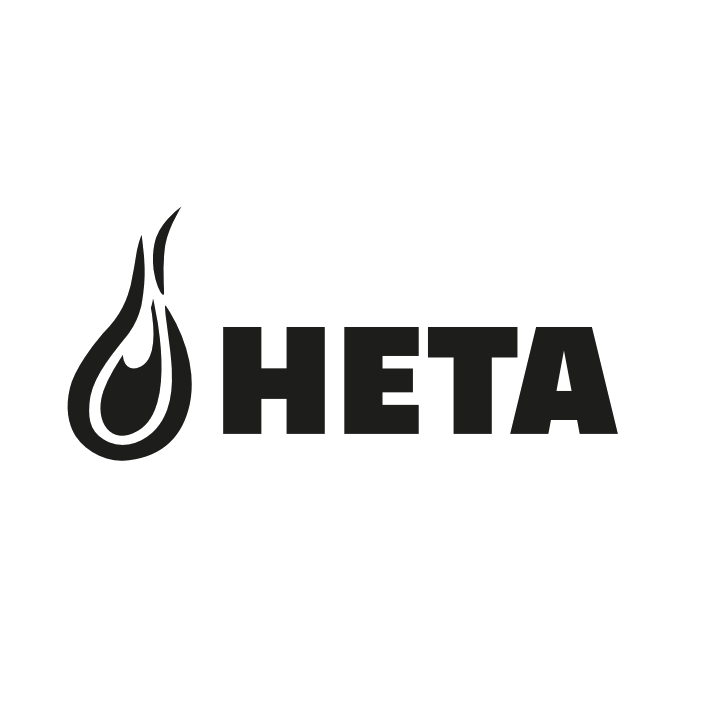 A flame icon next to the bold text 'HETA'.