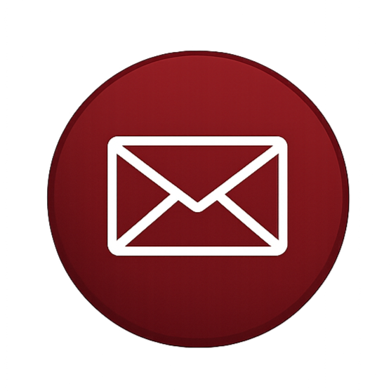 Red circular button with white envelope icon