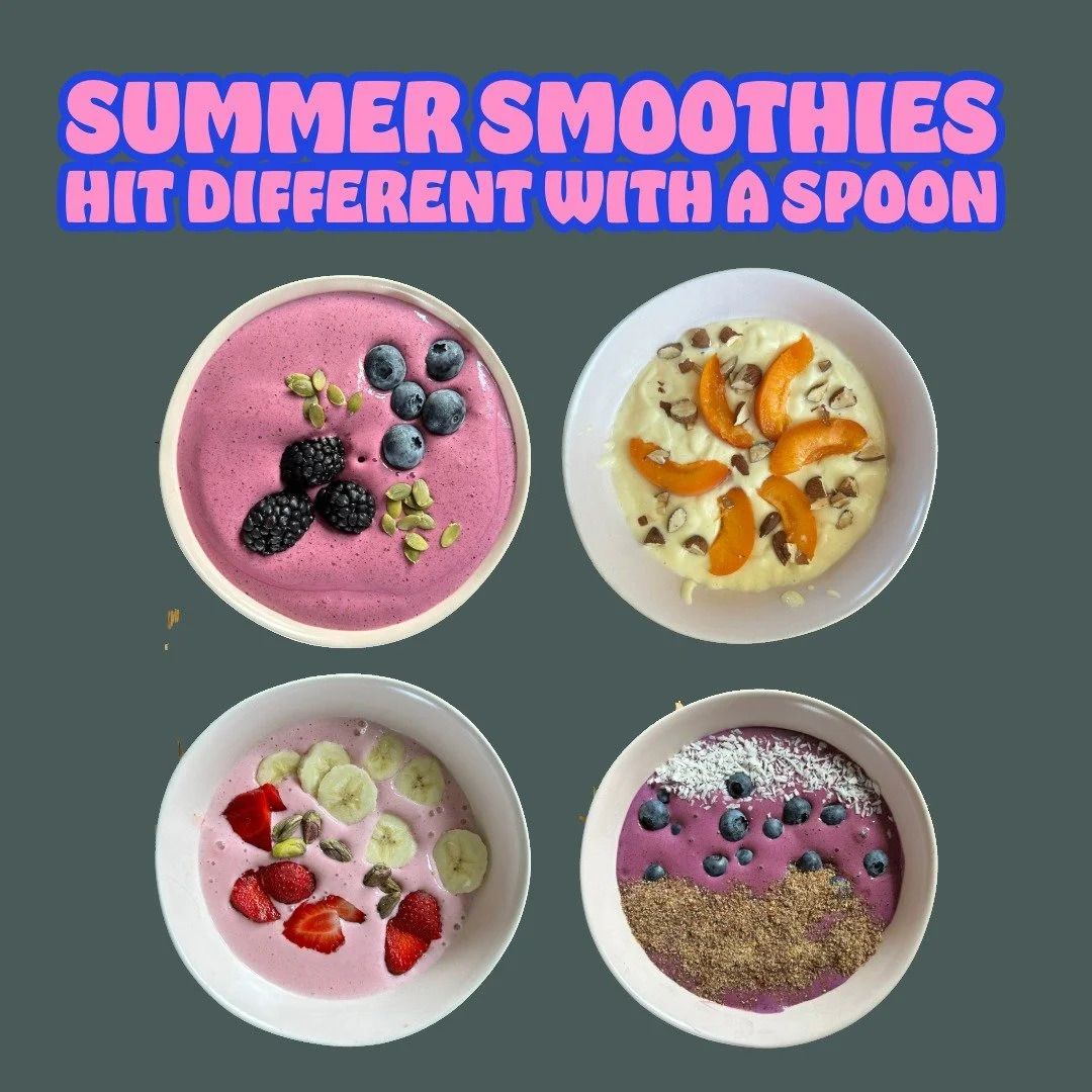 Stop drinking your breakfast and start eating it! When the heat kicks in, smoothie bowls are the perfect way to cool down while actually staying satisfied.
Why eat instead of drink?
🧠 Your brain registers &quot;eating&quot; differently than &quot;dr