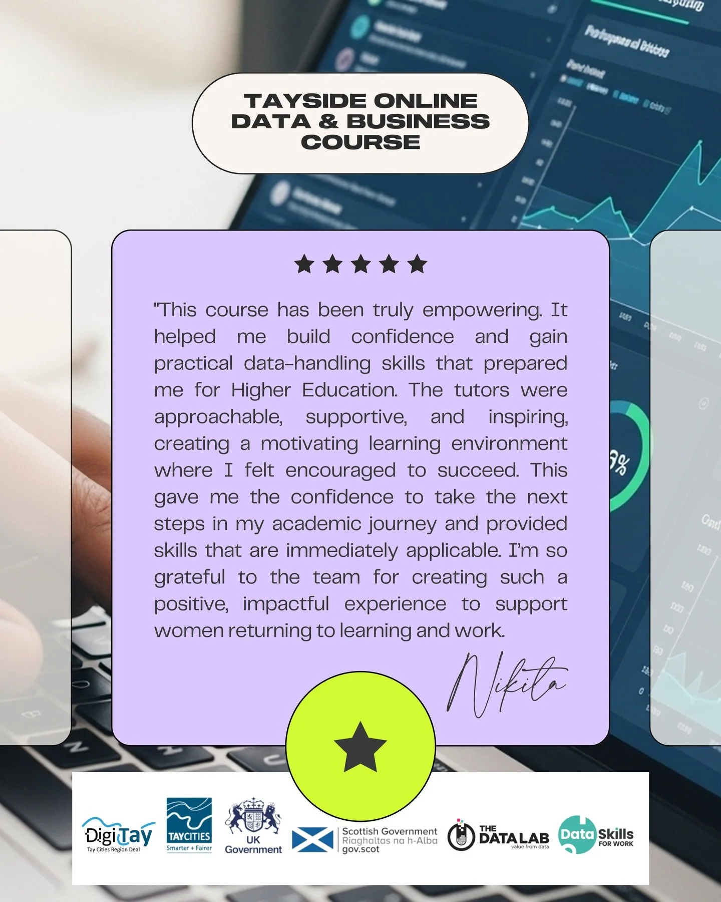 📣 TWO SPACES LEFT! For Tayside residents. 🏴󠁧󠁢󠁳󠁣󠁴󠁿

Are you a professional seeking to strengthen technical data skills for real-world business challenges?

Join our accredited course, and get equipped with in-demand data skills! Highlighted by