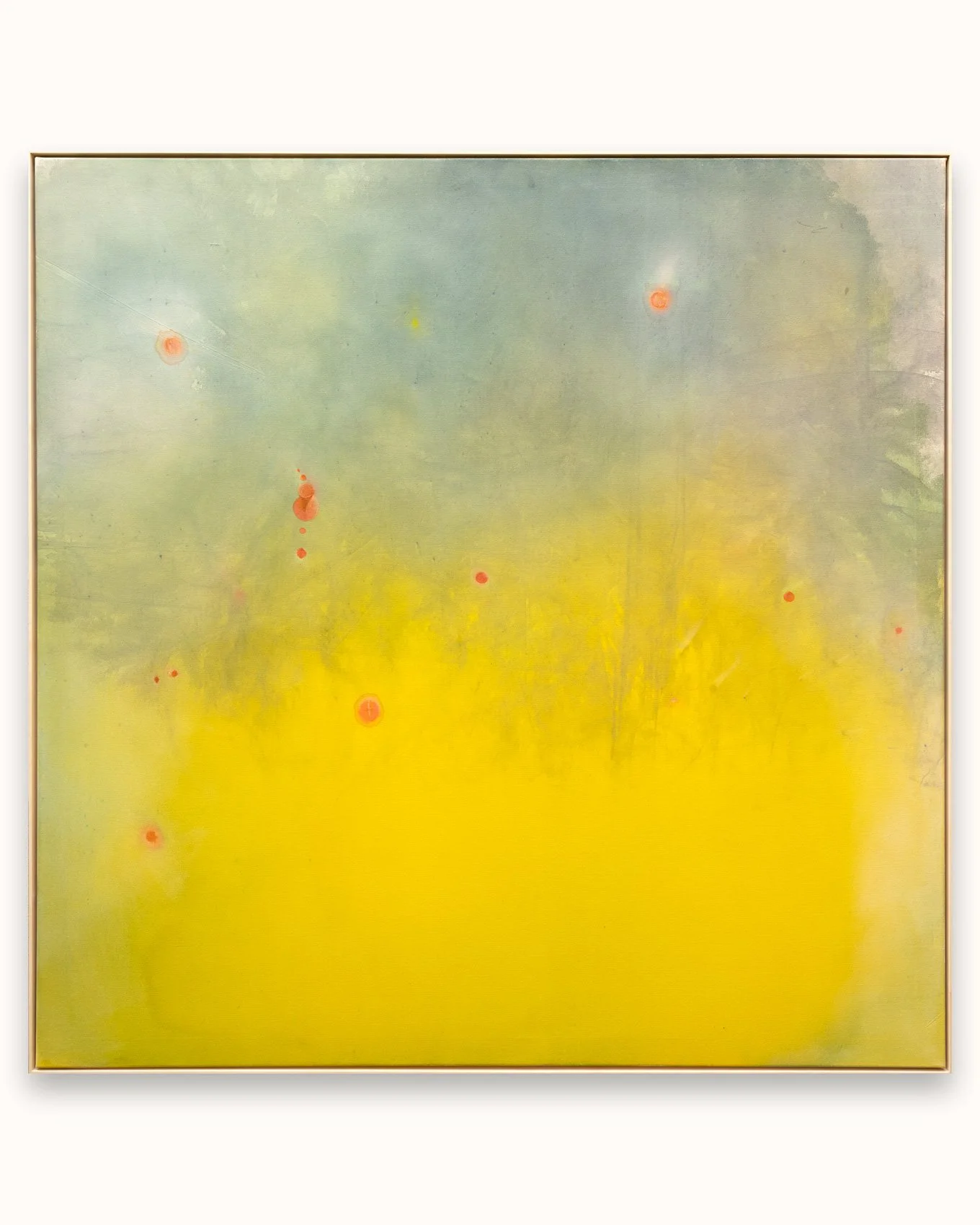 "Daybreak", raw pigment, ink, dye on unprimed canvas, 120cm x 120cm, 2024