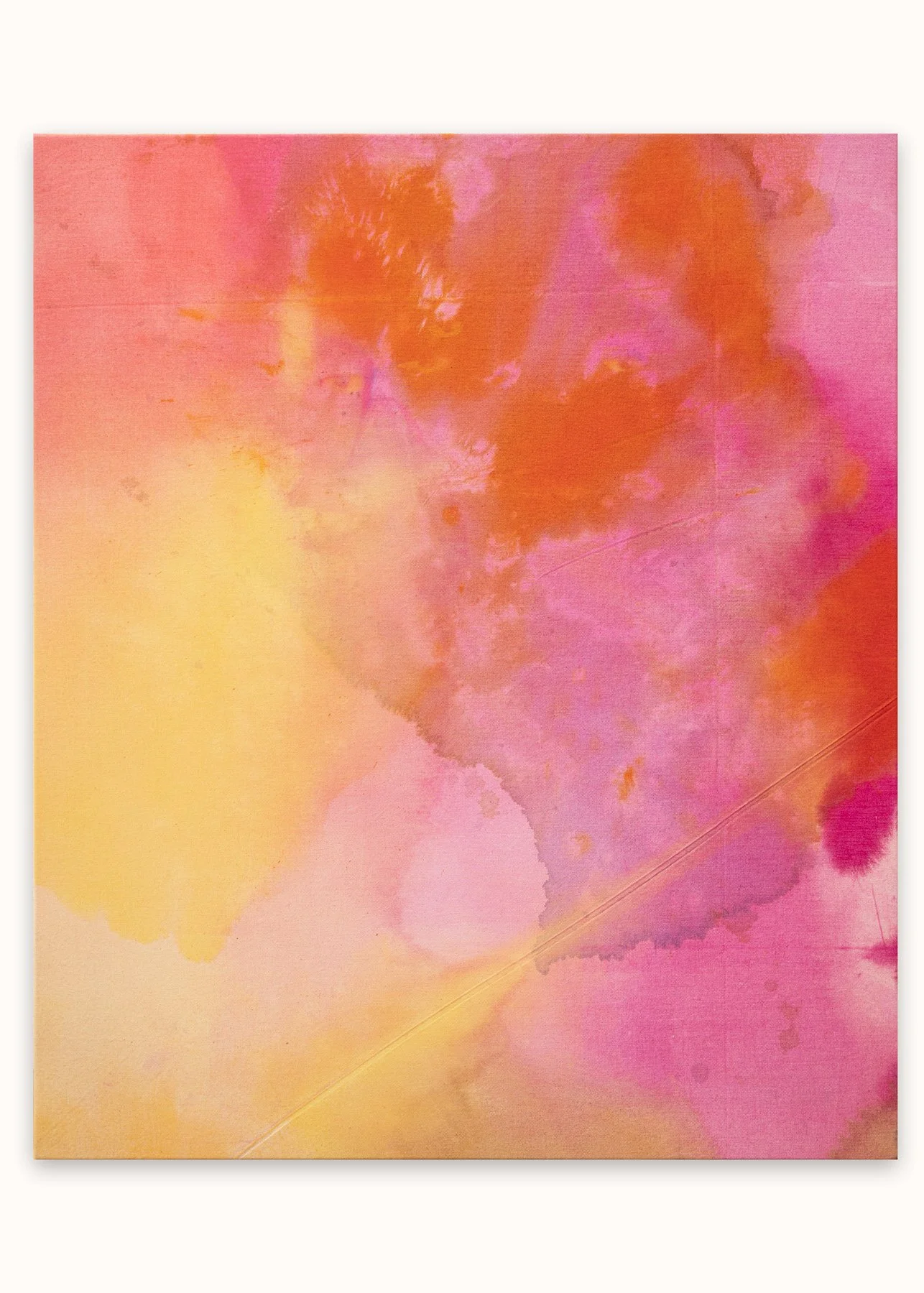 "Healing", raw pigment, ink, dye on unprimed canvas, 100cm x 120cm, 2023