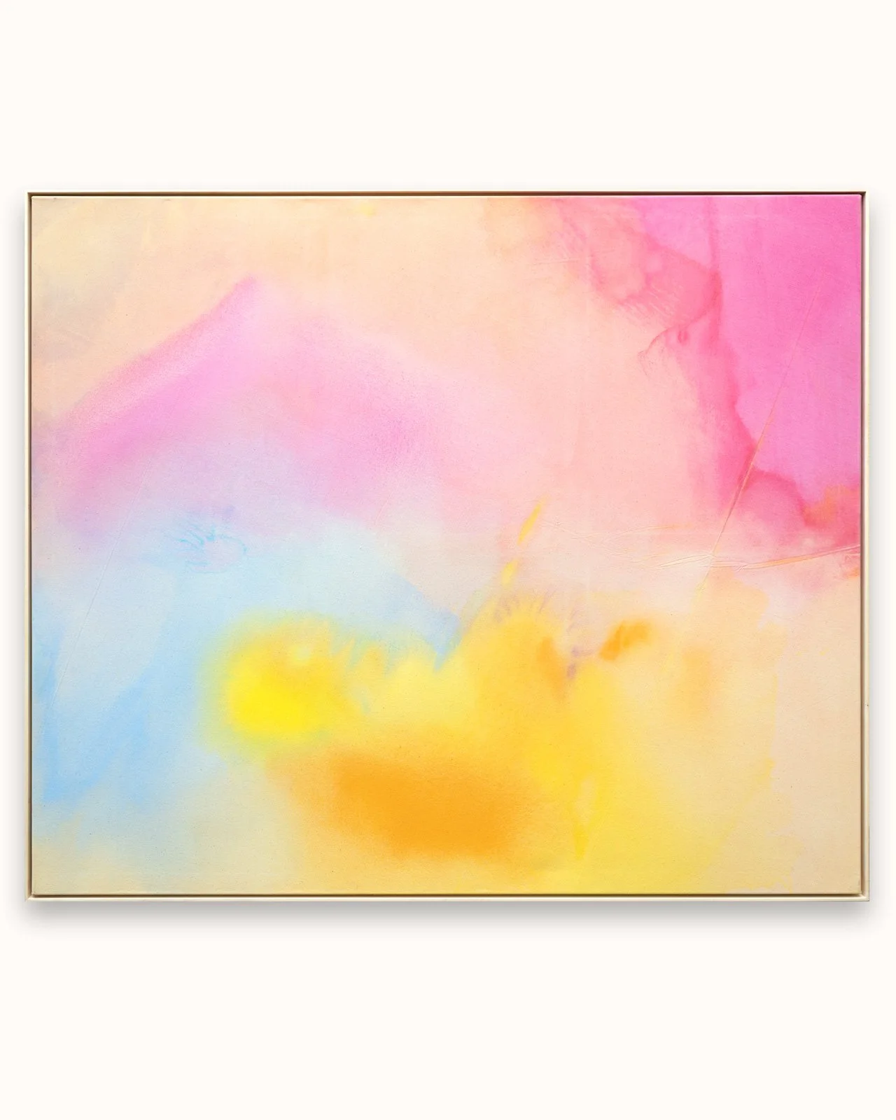 "Embrio", raw pigment, ink, dye on unprimed canvas, 120cm x 140cm, 2022