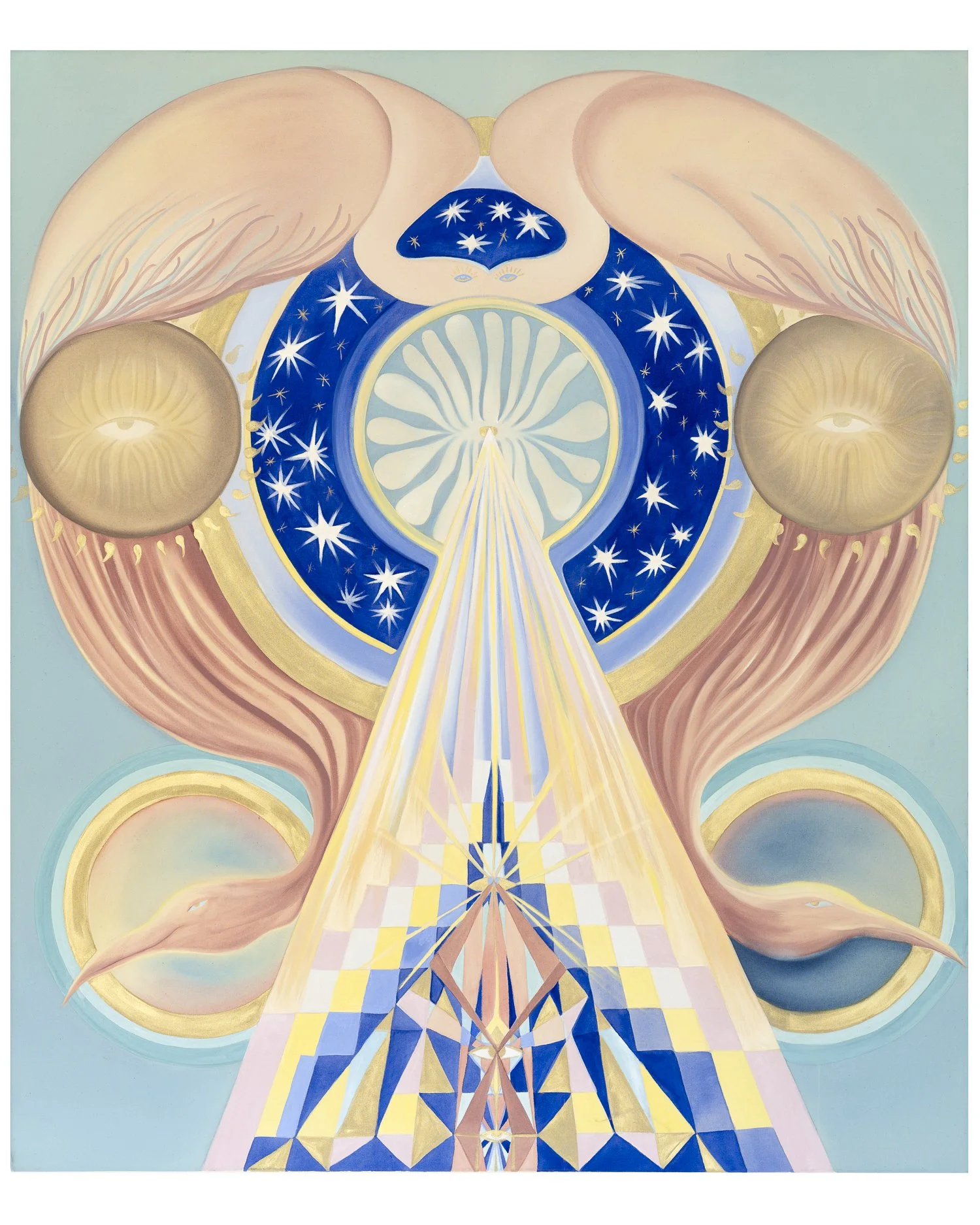 “The first time seeing”, natural pigment on canvas, 120x140cm, 2025