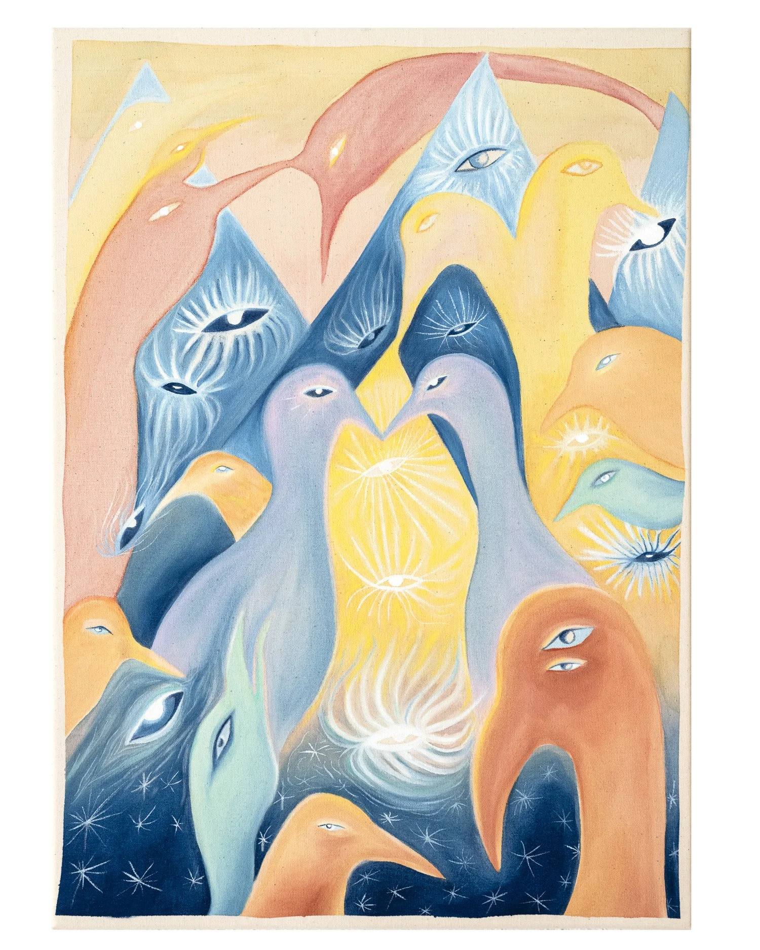 “Wedding”, natural pigment & dry pastels on canvas, 40x57cm, 2025
