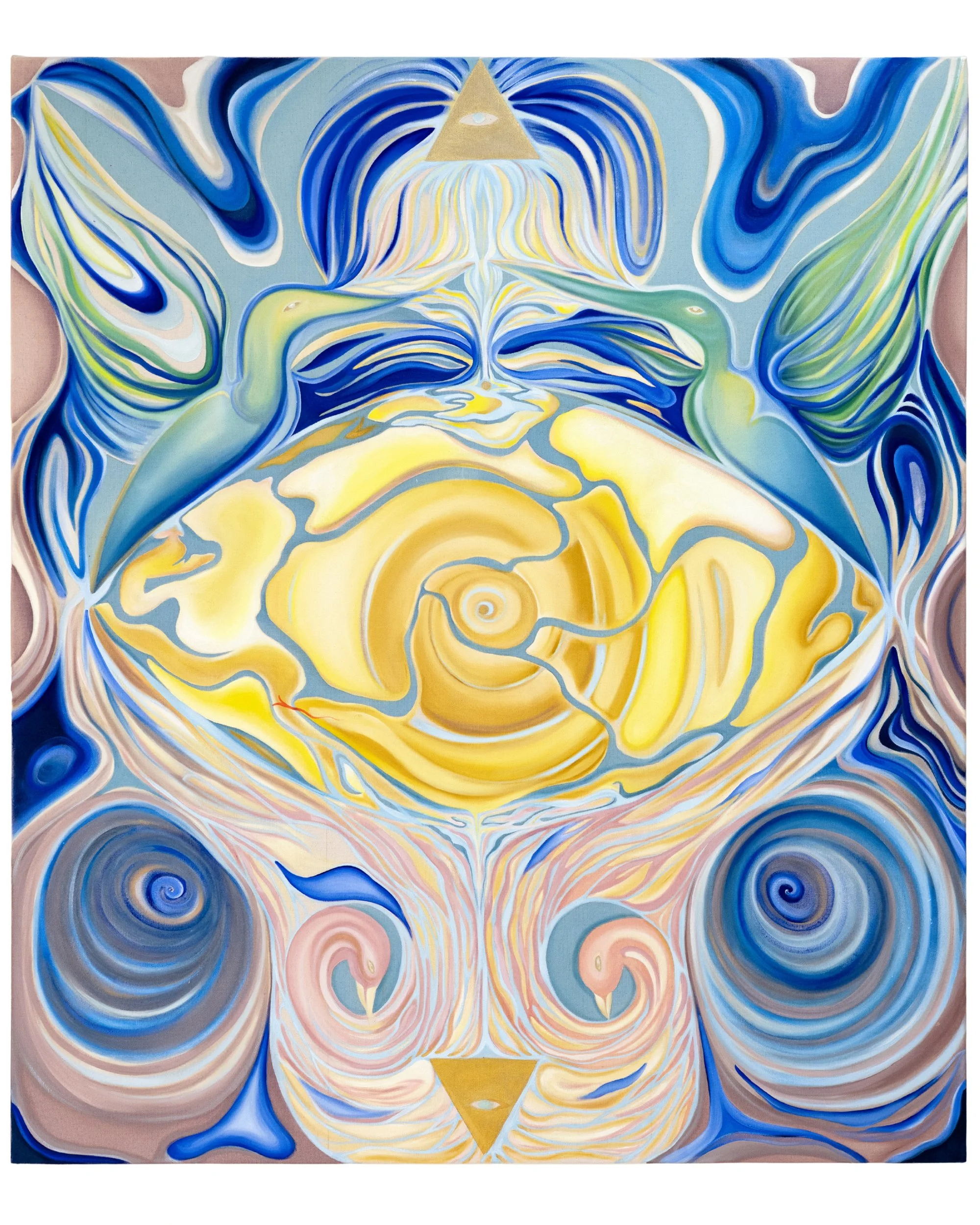 “The Fountain”, oil, plant & mineral pigment on unprimed canvas, 120 x 140cm, 2026