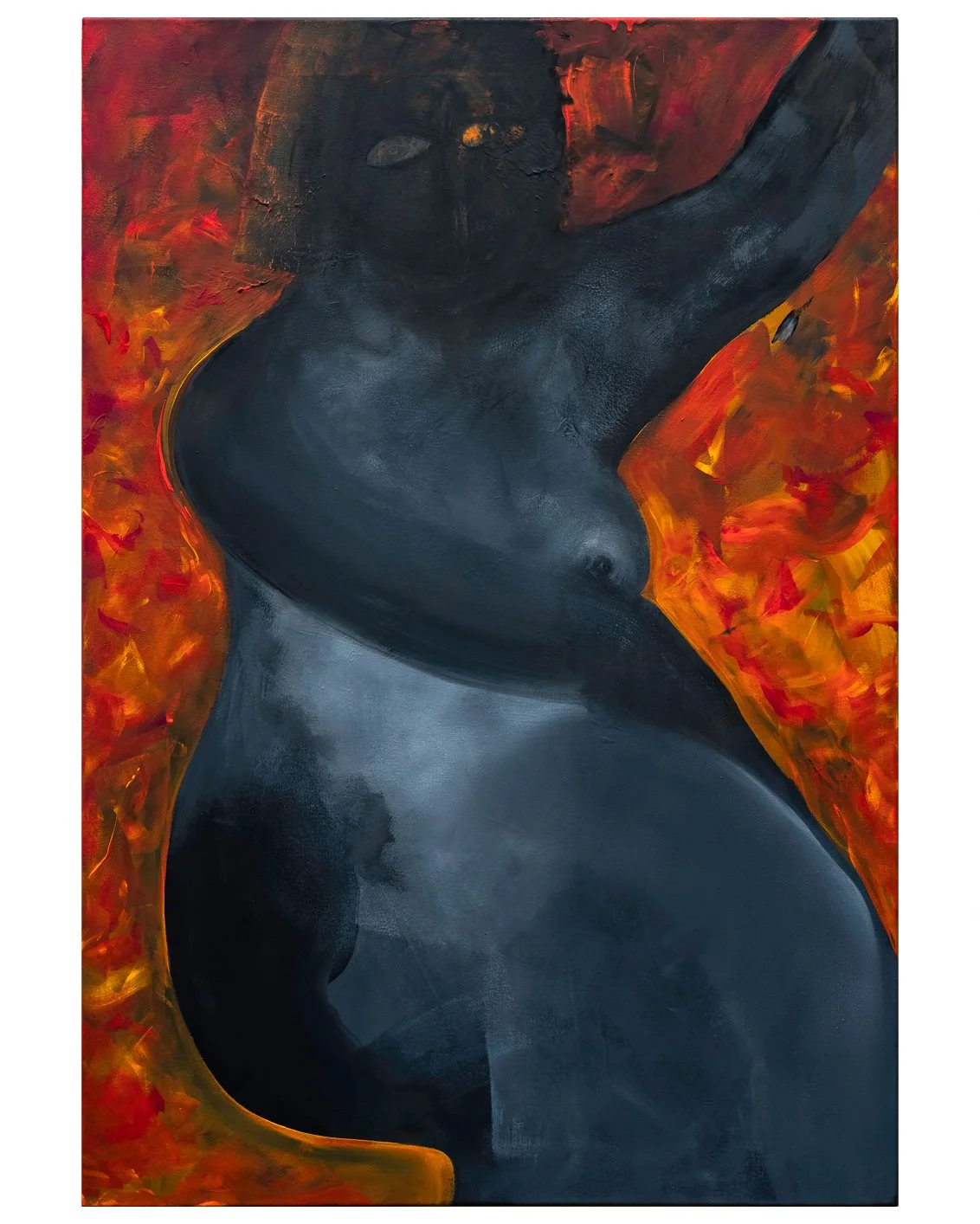 "Female Form", 90cm x 130cm, acryl, raw pigment, bee wax on canvas, 2022