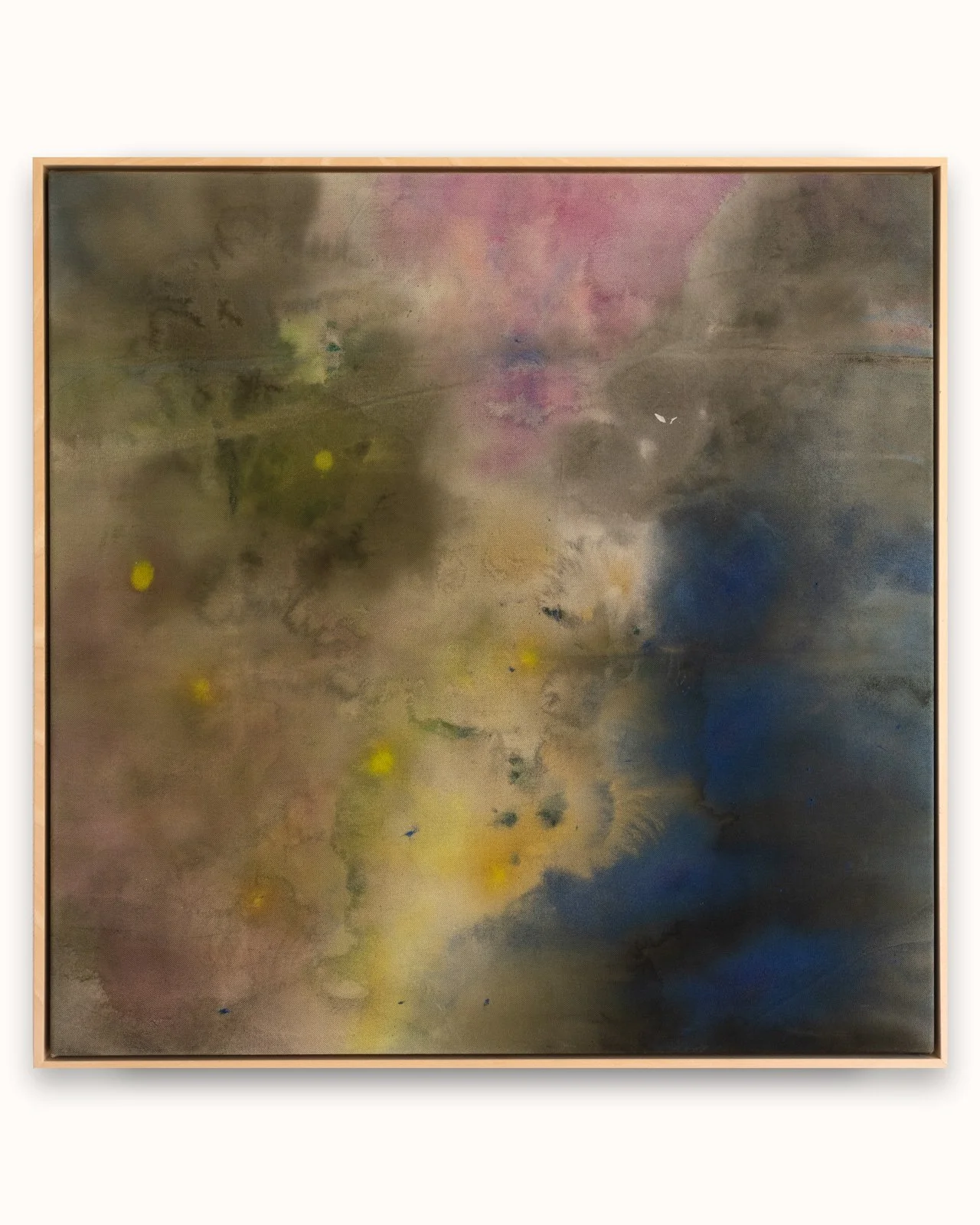 "Sandorn", raw pigment, ink, dye on unprimed canvas, 80cm x 80m, 2024