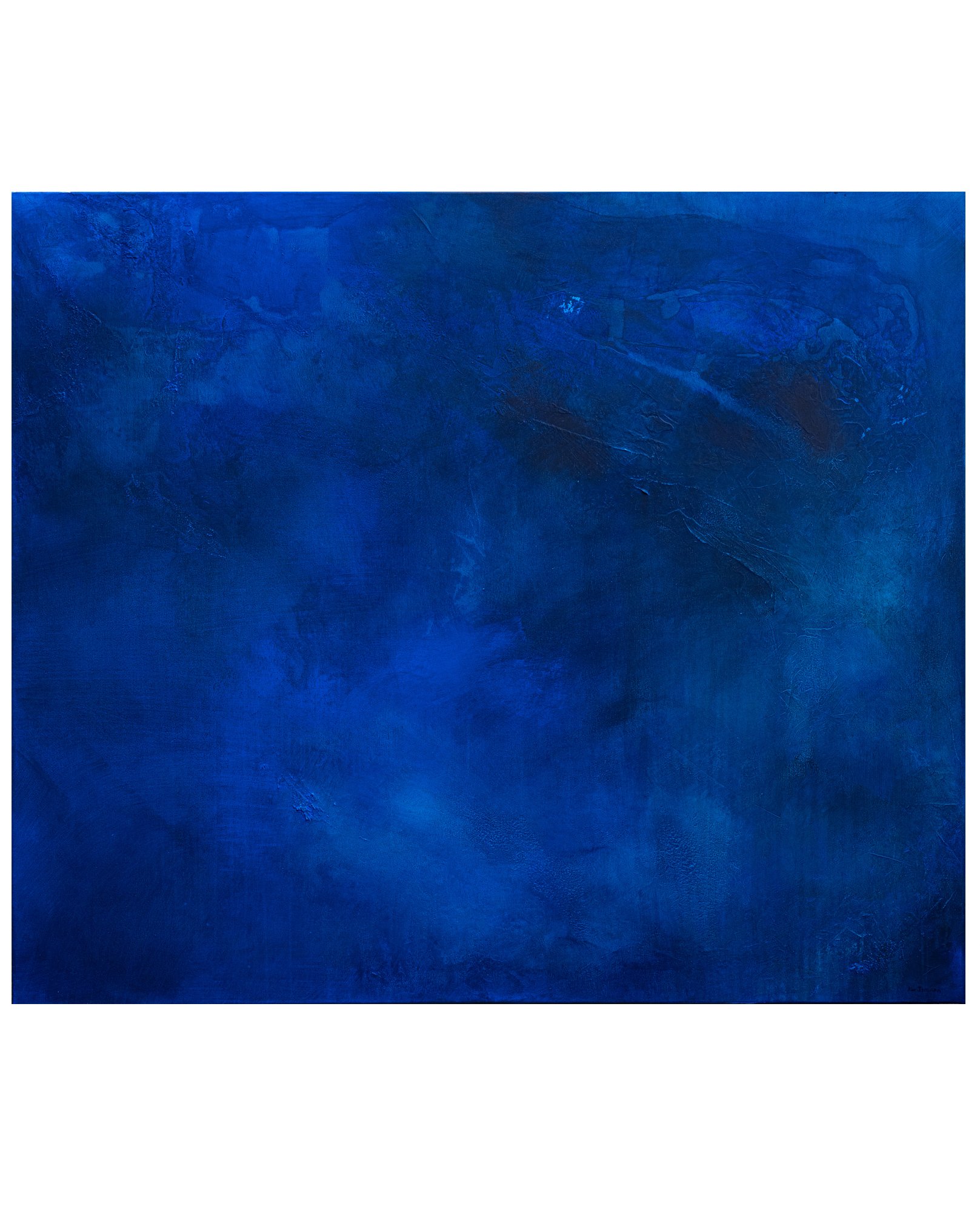 "All this deep blue", acrylic, pigment on canvas, 120x140cm, 2021