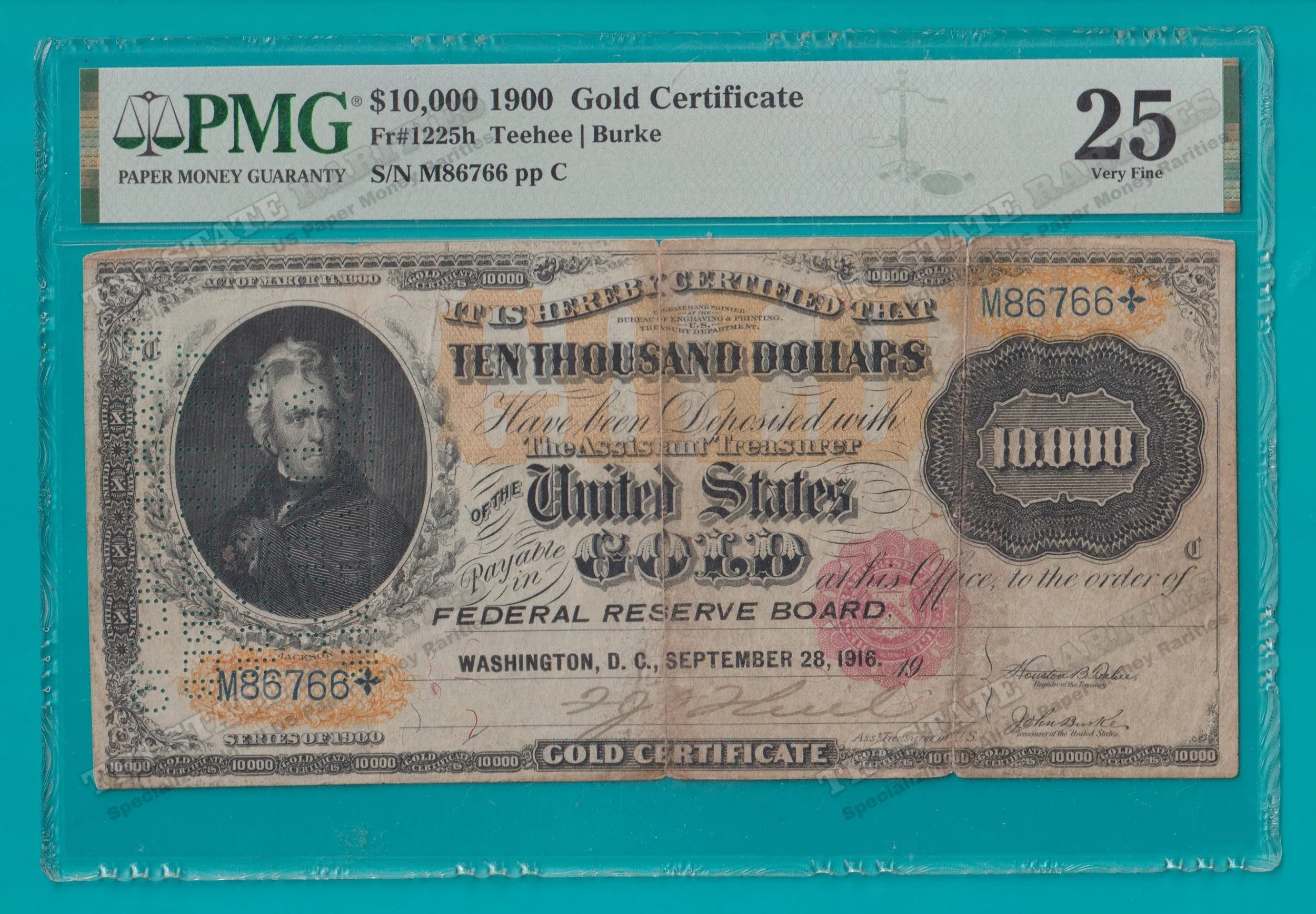 STK_ 42 - 1900 $10,000 GOLD CERT - PMG VF25 COMM. - FRONT watermarked.jpg