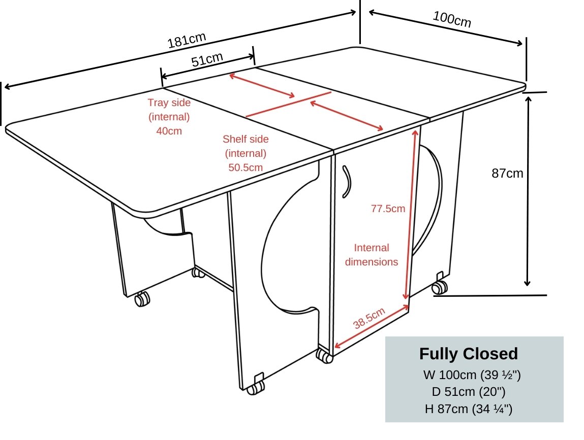 Model Table Dimensions Maxi Hobby Table | Enhance Your Craft Space — Shop Now — Horn Furniture