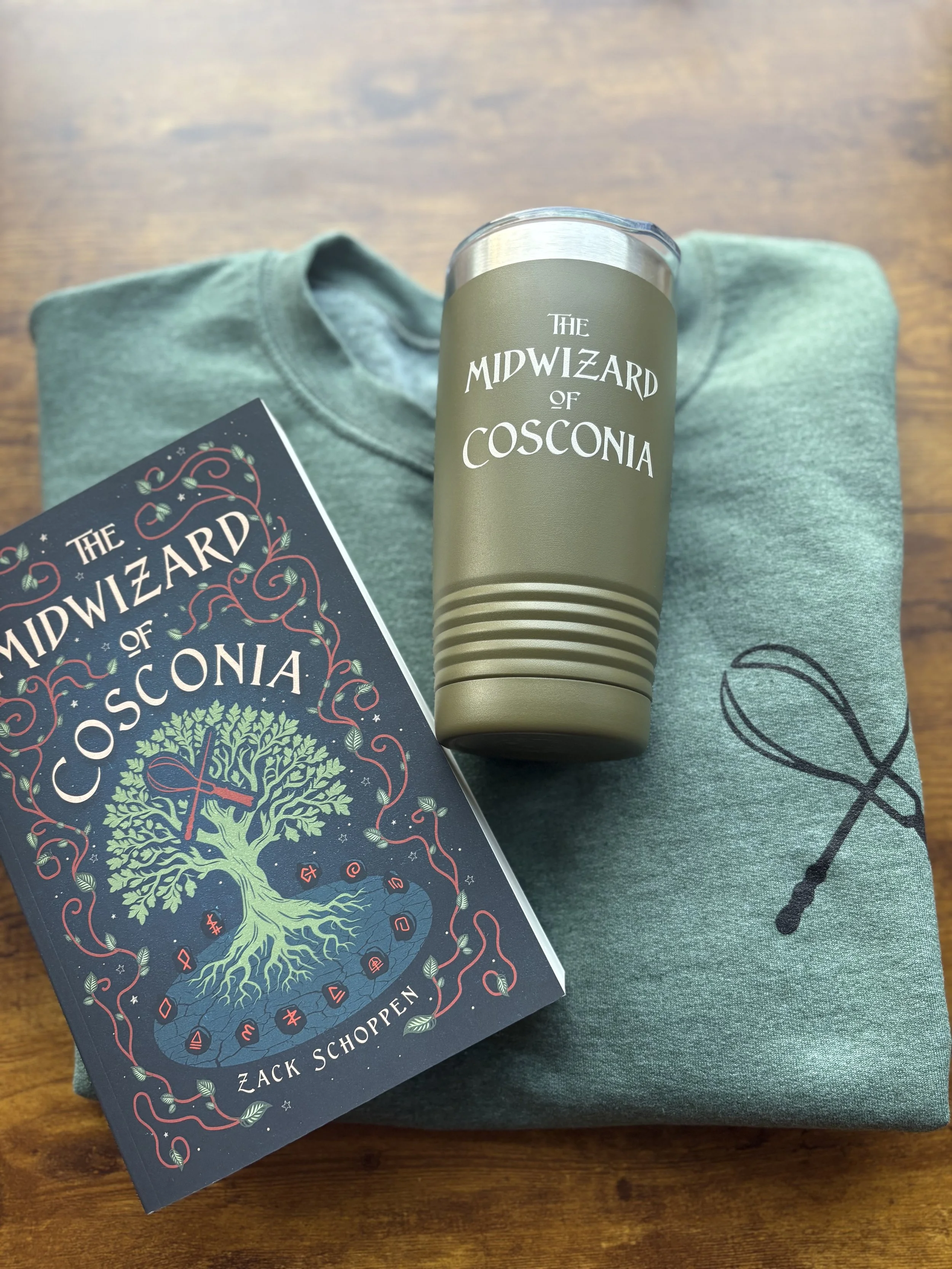 BUNDLE: Sweatshirt/Mug/*Signed* Paperback The Midwizard of Cosconia