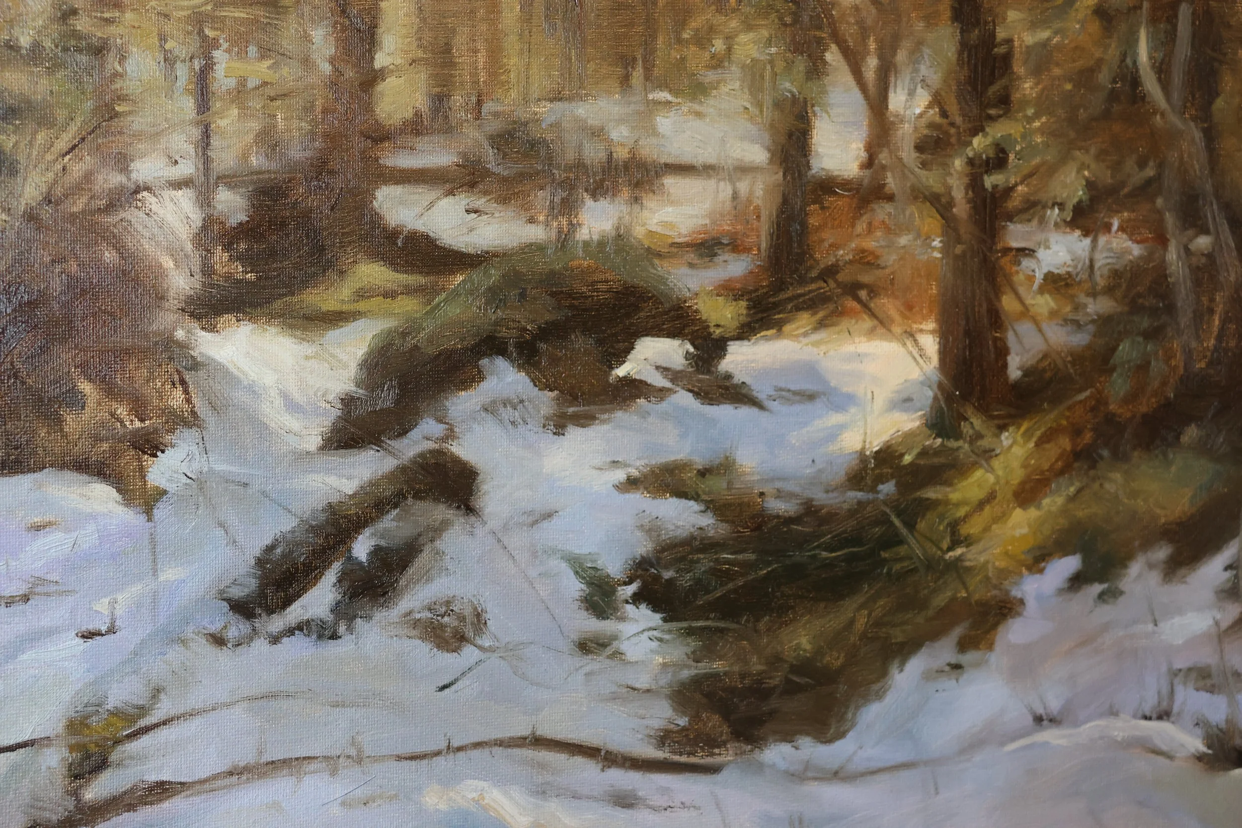 'Melting Snow' Oil on Canvas Board