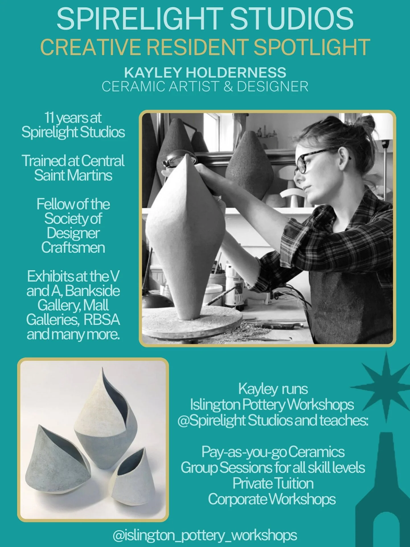 @kayley.holderness is a vastly acomplished ceramicist whose work brings together craftsmanship and creativity. 

Alongside her practice, she runs @islington_pottery_workshops , sharing her skills with beginners and enthusiasts alike.

We&rsquo;re pro