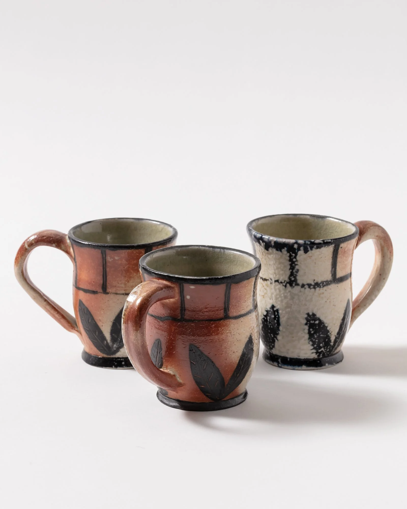 Set of  3 Soda Fired Cups $150
