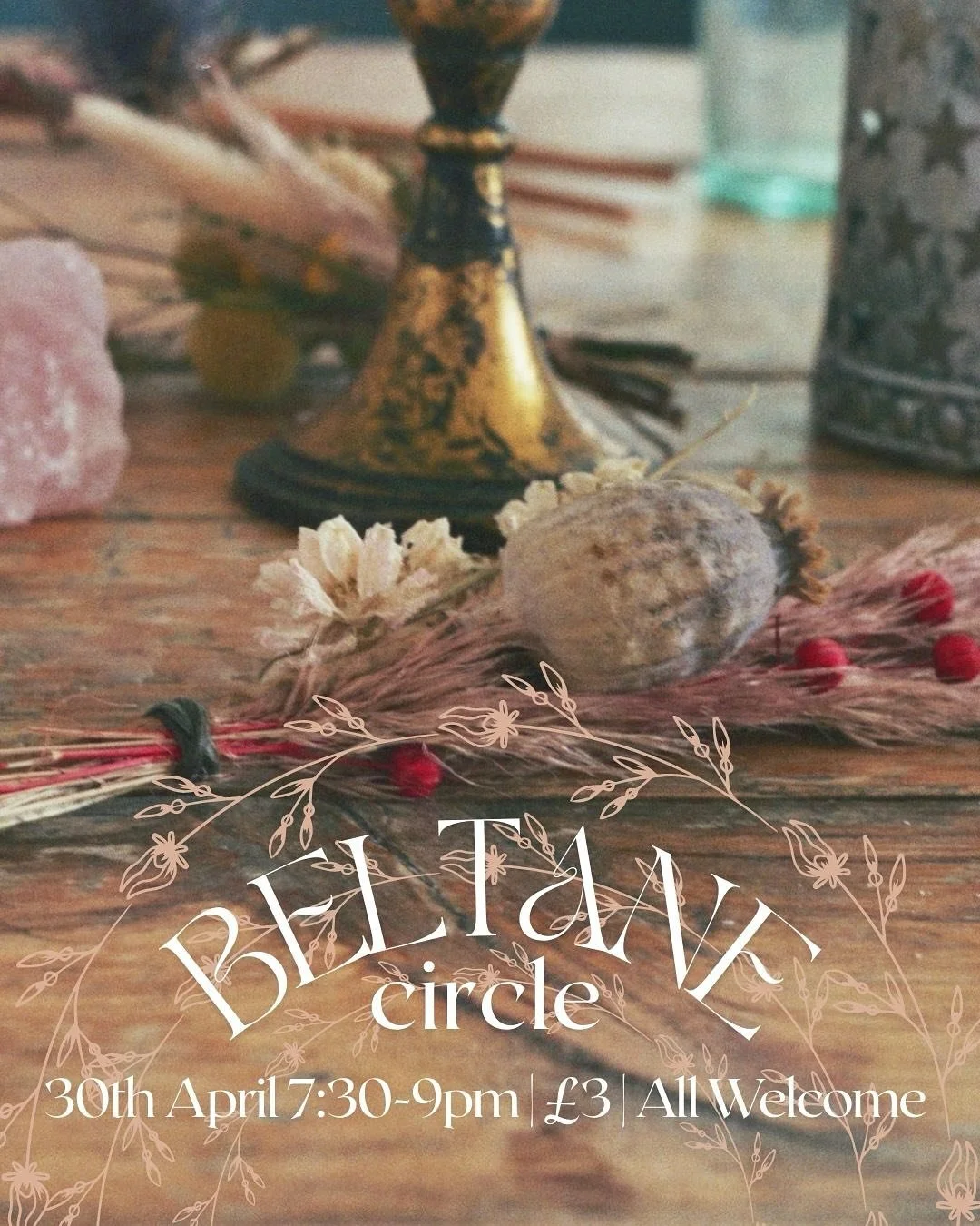 Come join me virtually in circle 🌱 &pound;3 - book by sending me a message 🌬️

Beltane is a beautiful fire festival 🔥 with a lot to be discovered. It is the origins of flowers crowns and maypoles fyi 🌼 

Have a look at the little mood board to di