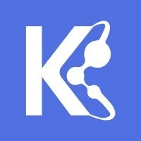 Símbolo azul con la letra K y un auricular de teléfono gris.