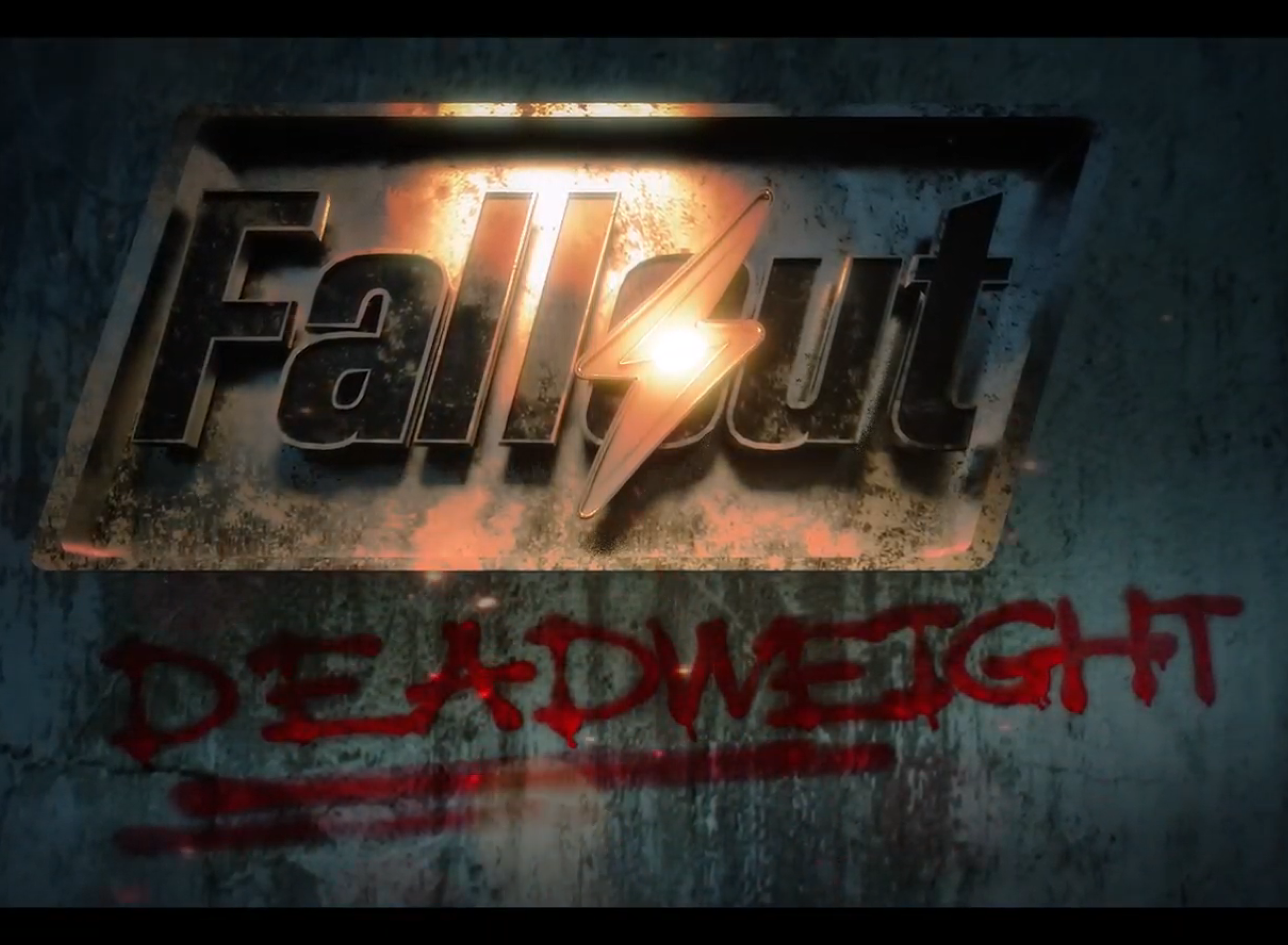 A metallic sign with the Energizer logo, featuring a lightning bolt, is lit up with a glow. Below it, the phrase 'DEH?D WET GHT' is spray-painted in red on a concrete surface.