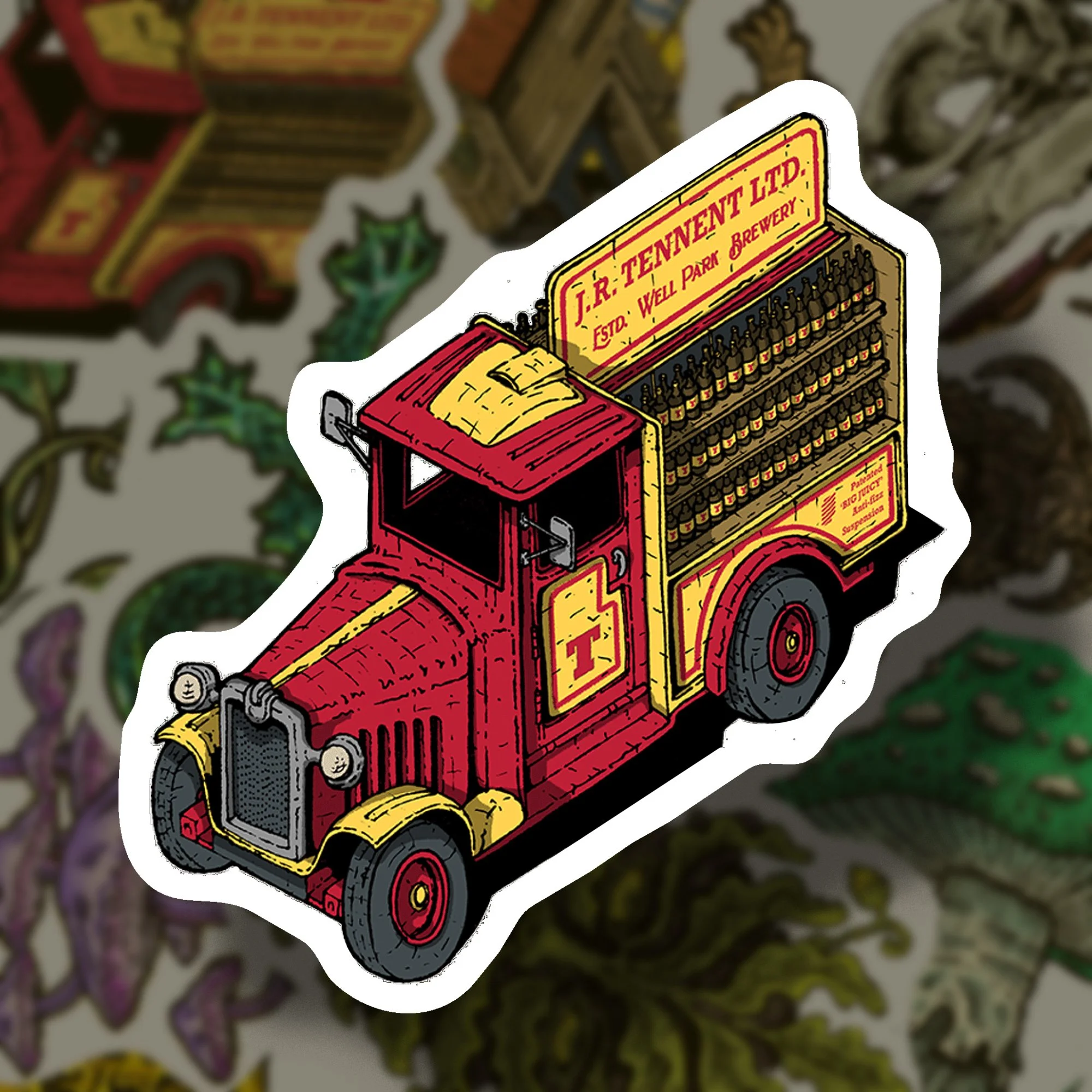 Tennents Vintage Delivery Truck Isometric Sticker