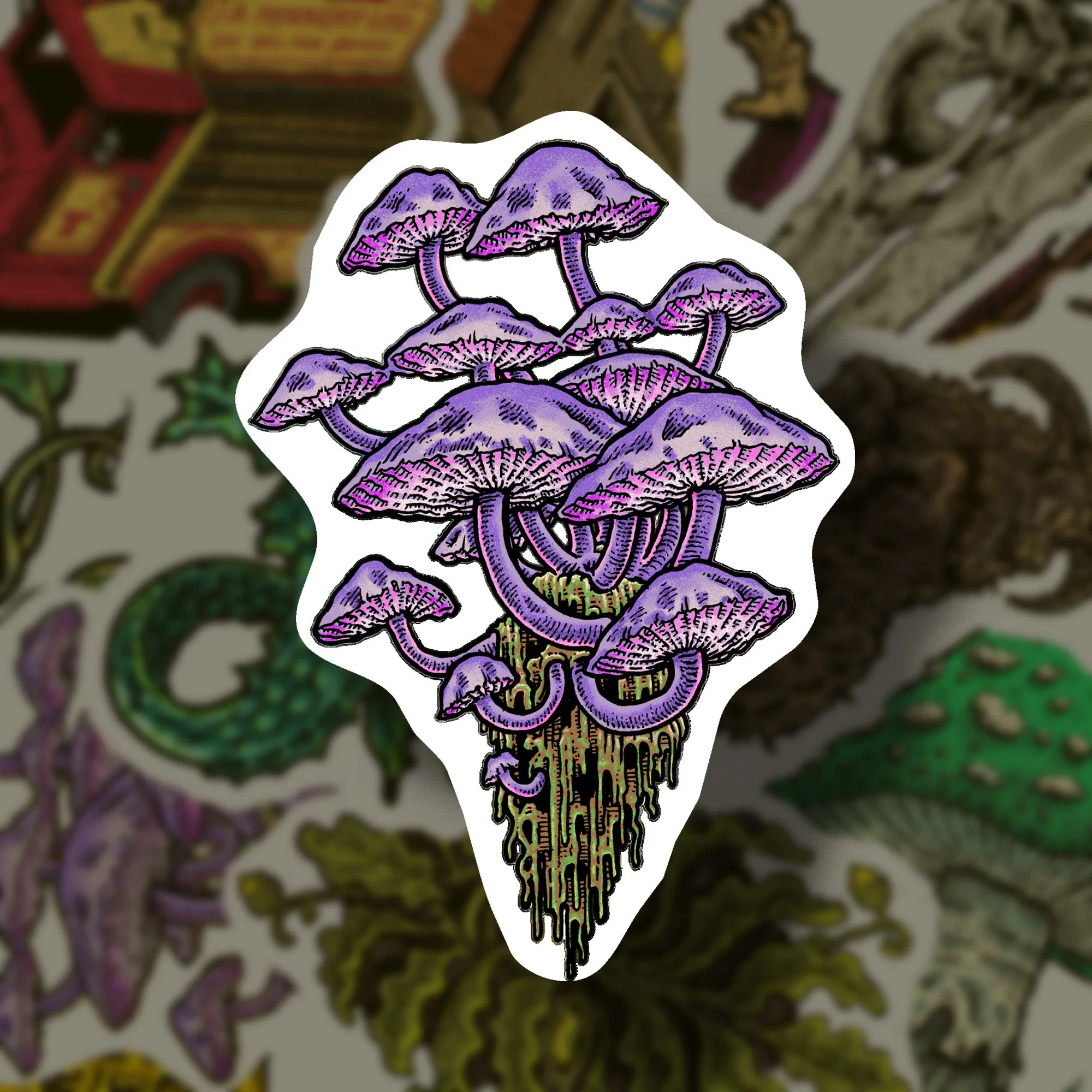 Purple Fungi Sticker