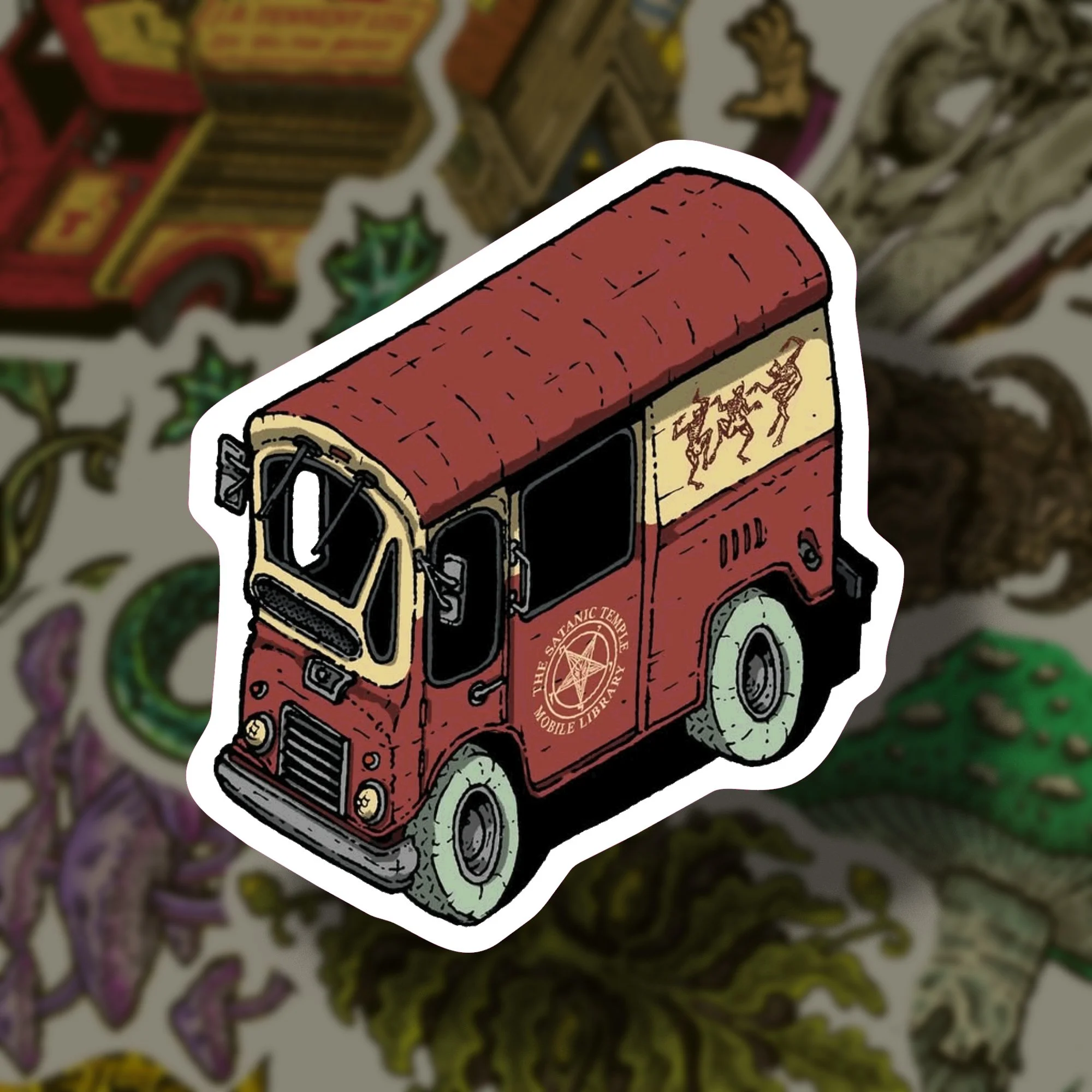 Satanic Mobile Library Sticker