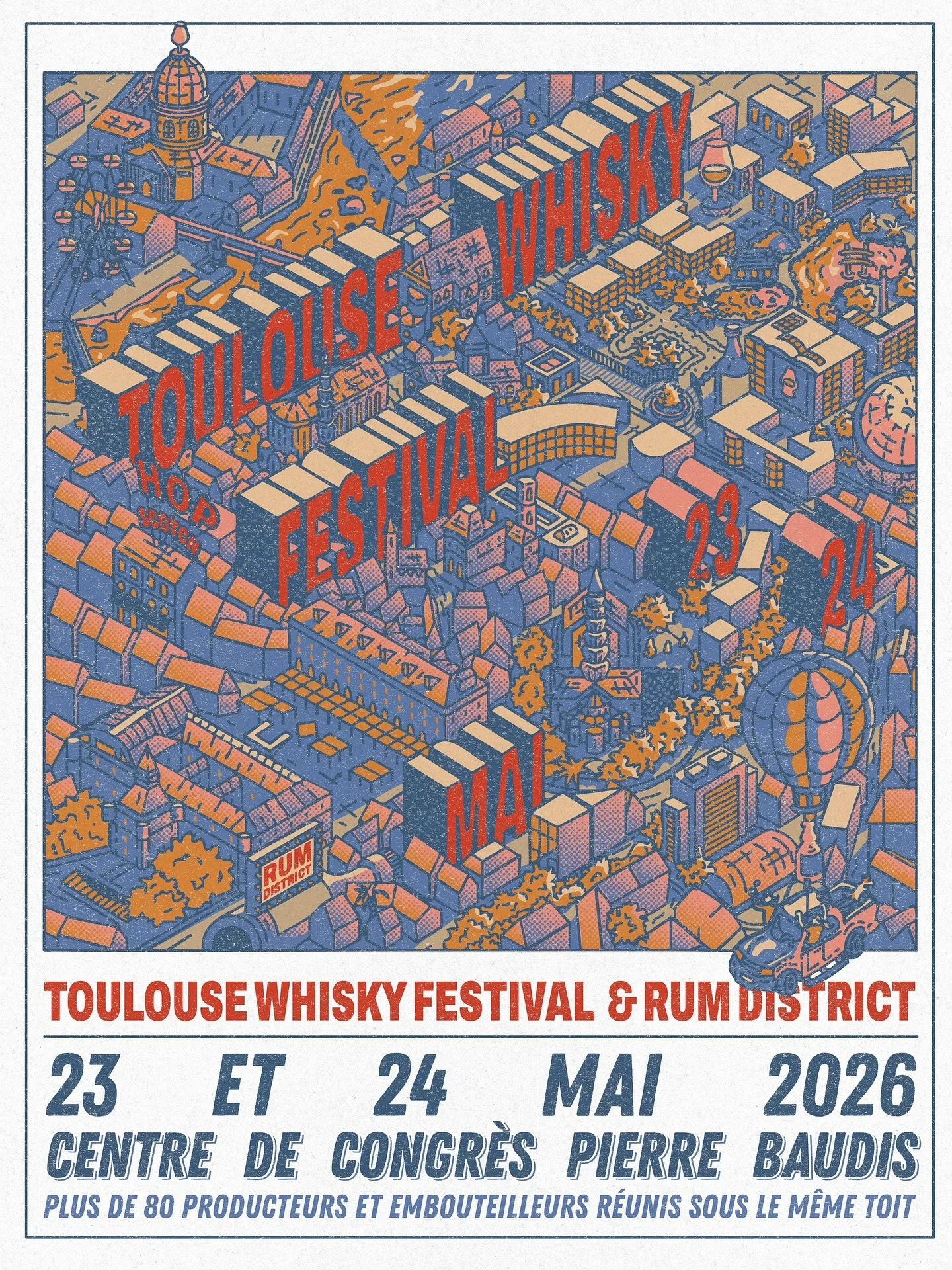 I had the pleasure of working with @thewhiskylady_off @thehopscotchpub @hredrixx on a poster design for their upcoming 2026 Toulouse Whisky Festival. 

Starting from Toulouse&rsquo;s nickname: &ldquo;La Ville Rose&rdquo; (The Pink City), a name earne